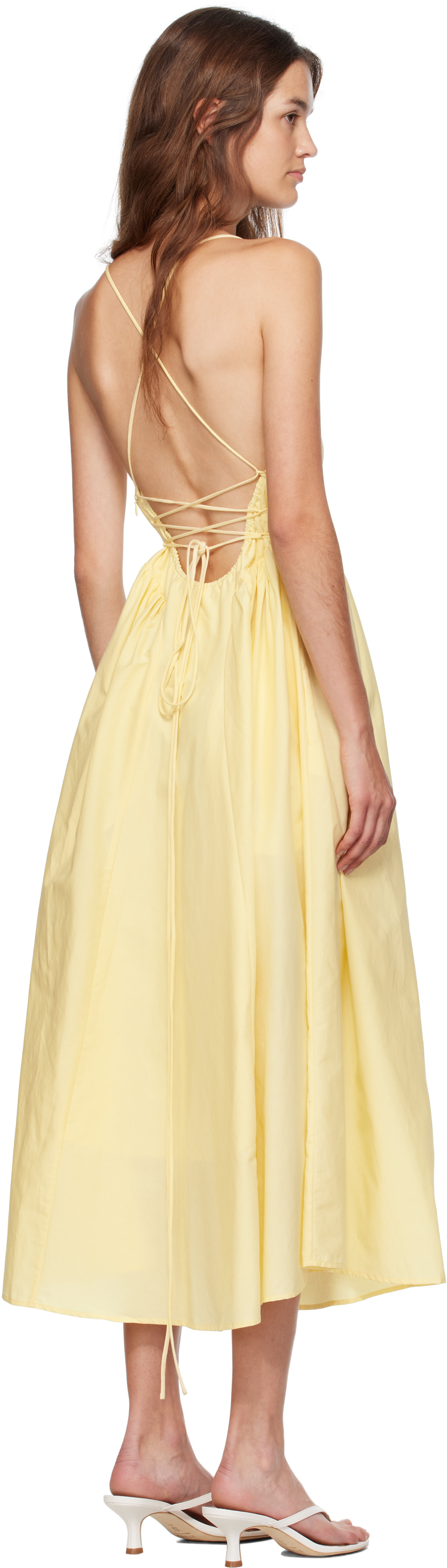 Silk Laundry - Robe midi Dive jaune