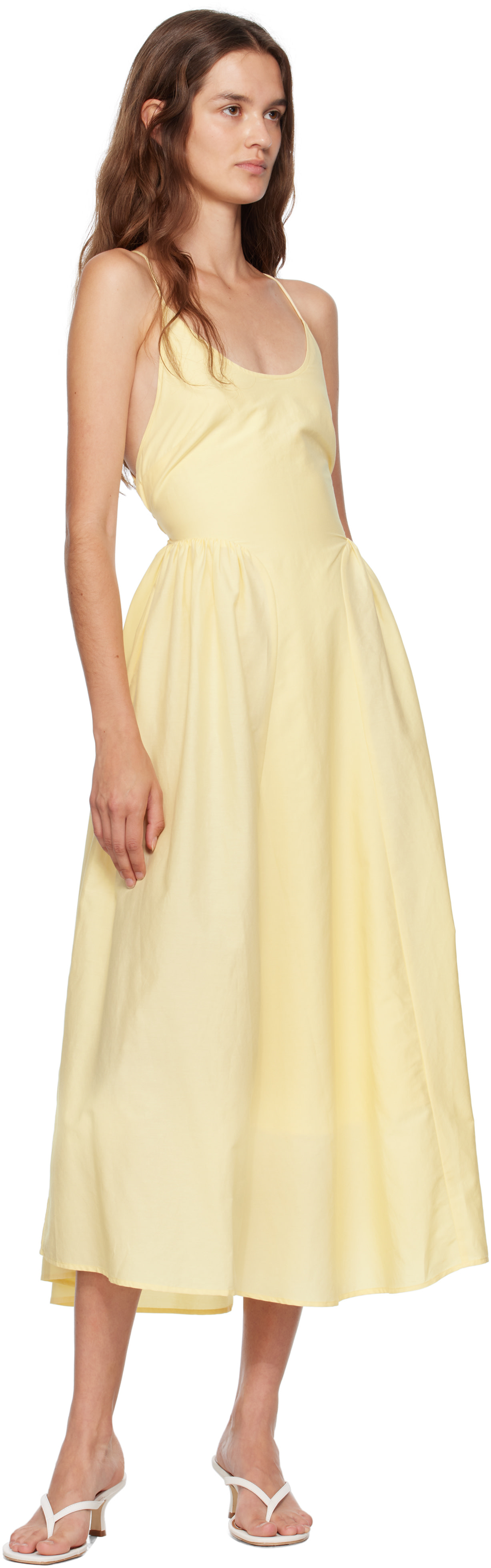 Silk Laundry - Robe midi Dive jaune