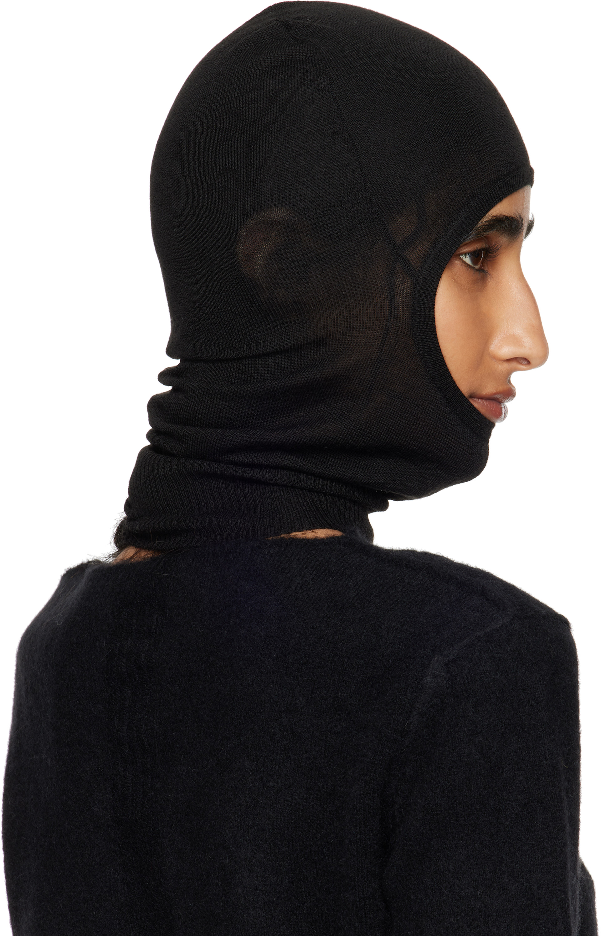 Rick Owens: ブラック Concordians Skull バラクラバ | SSENSE 日本