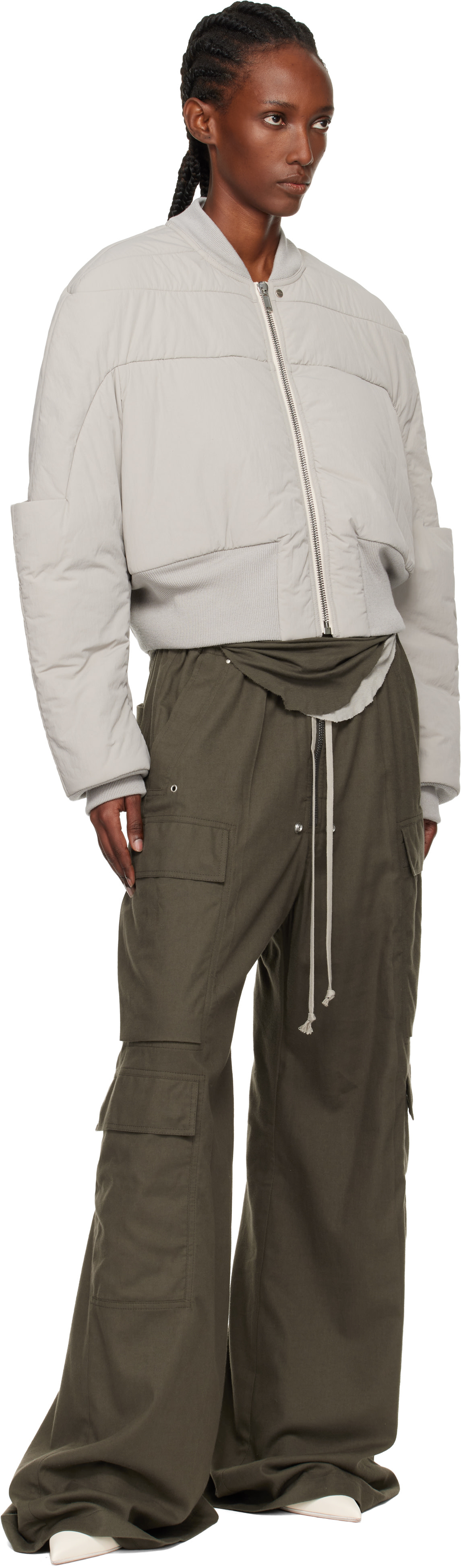 Rick Owens: Off-White Concordians Girdered Cropped Bomber Down