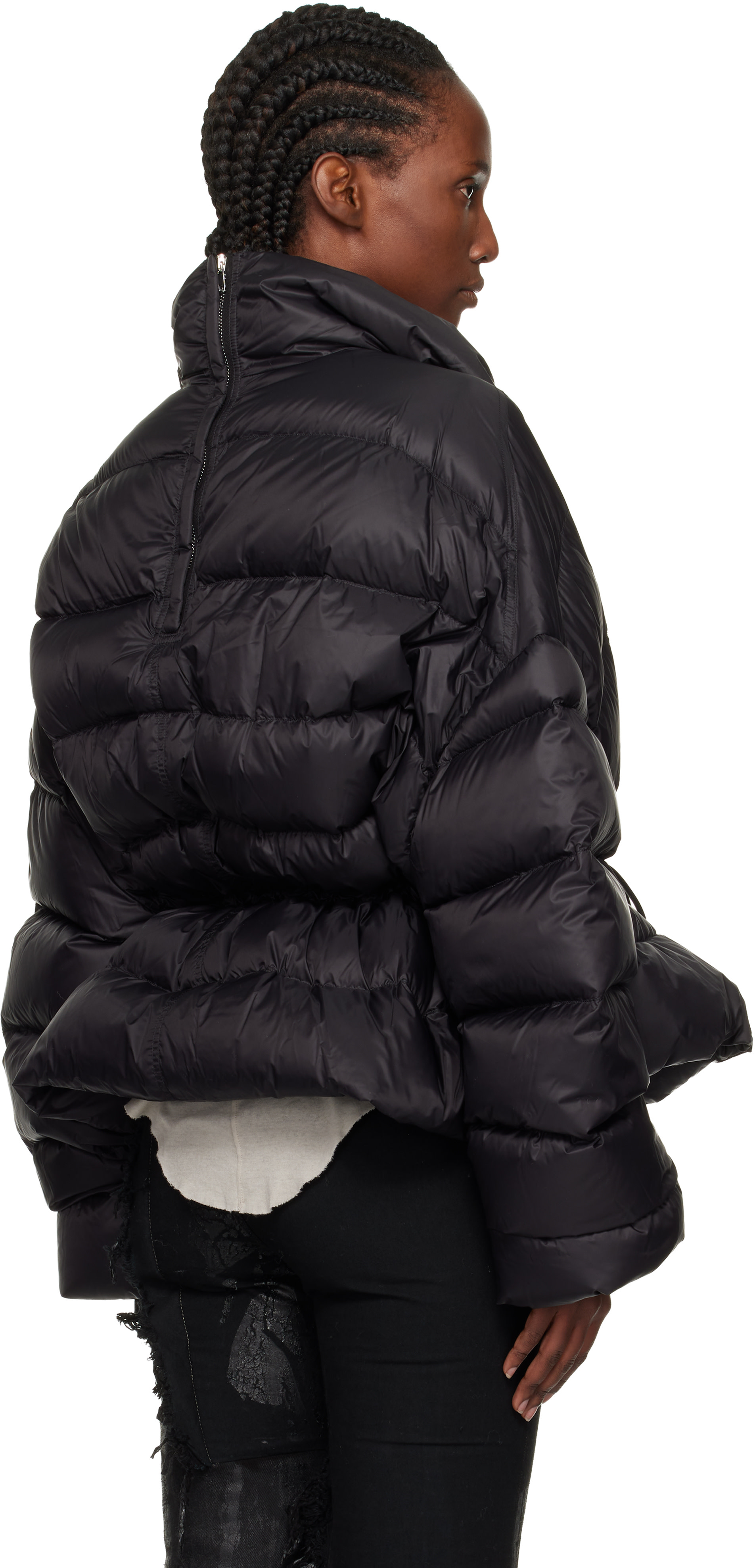 Rick Owens: ブラック Concordians Sail ダウンジャケット | SSENSE 日本