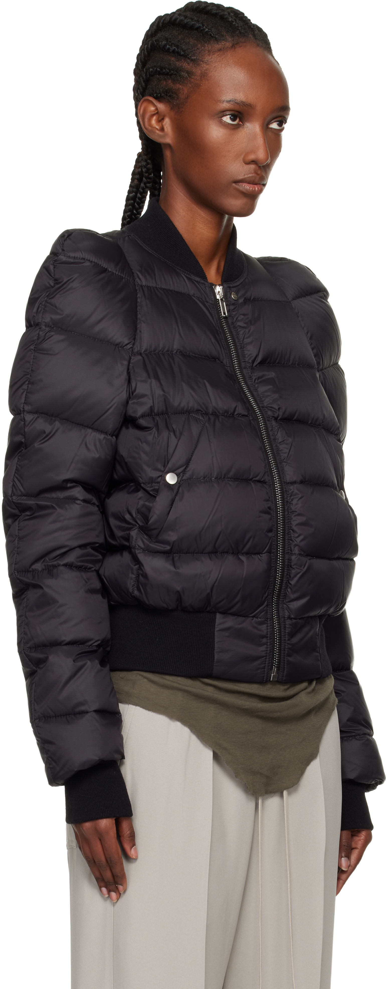 ジャケット・アウター Rick Owens Riders down jacket / 48 Rick Owens: Black Concordians Duvet Flight Down Jacket | SSENSE Canada