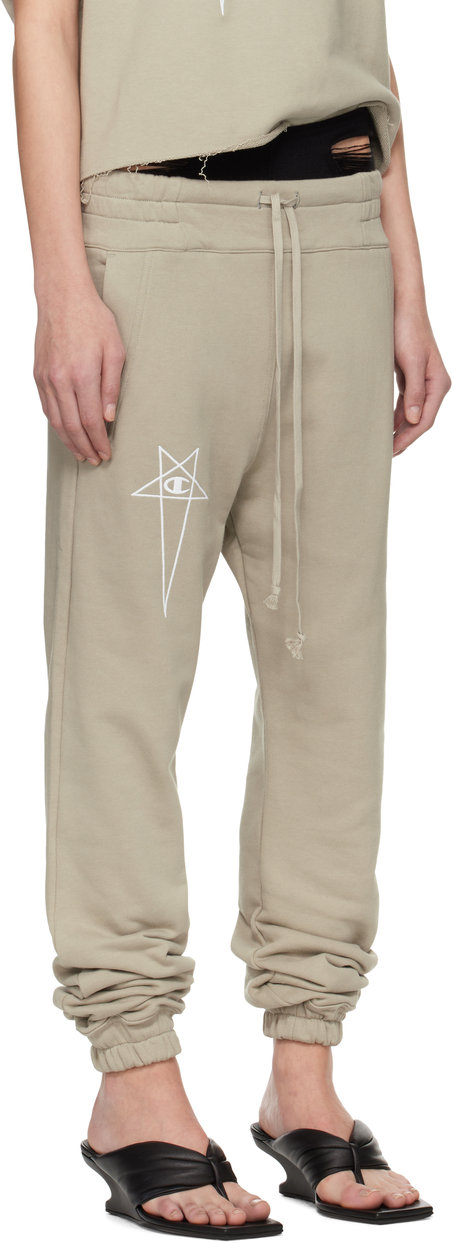 Rick Owens: オフホワイト Championエディション Joggers スウェット