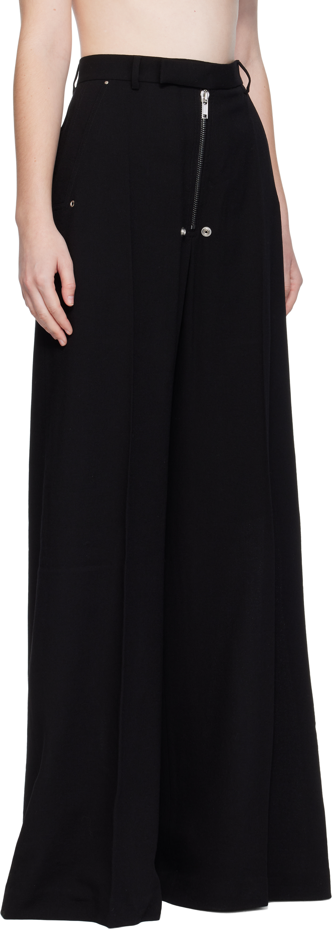 Rick Owens: Black Concordians Tailored Wide Belas Trousers | SSENSE
