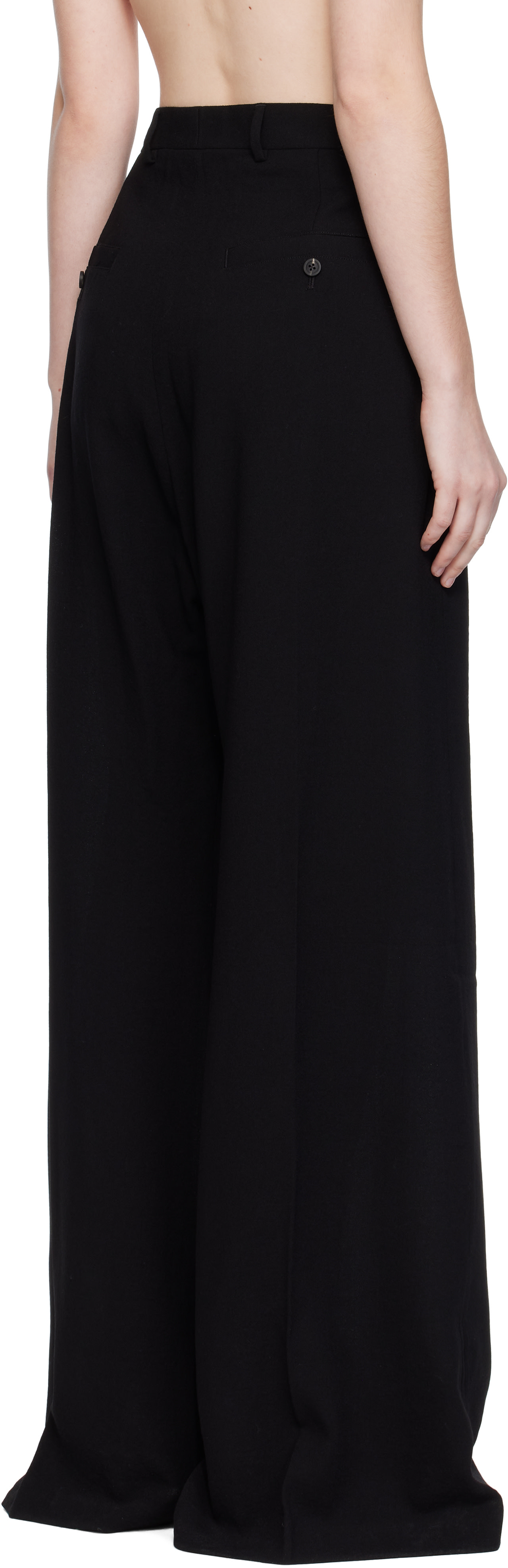 Rick Owens: Black Concordians Tailored Wide Belas Trousers | SSENSE