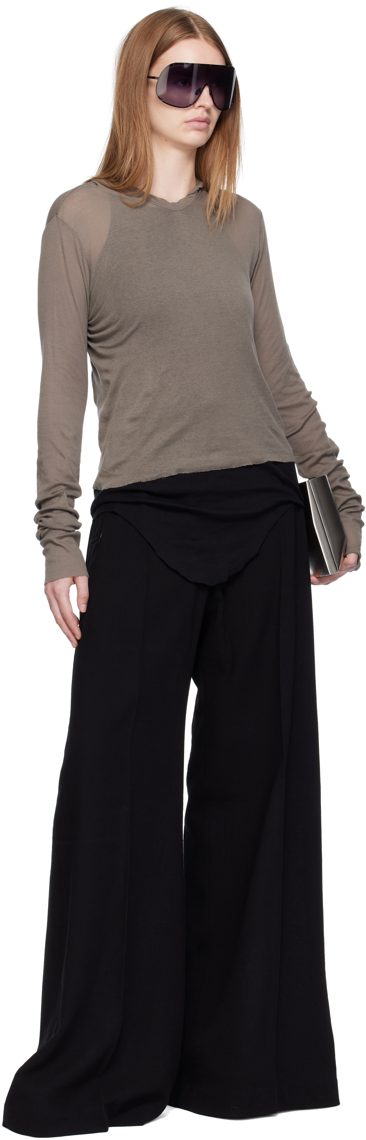 パンツ Rick owens 24ss Flared Trousers belas Rick Owens: Black Concordians Tailored Wide Belas Trousers | SSENSE