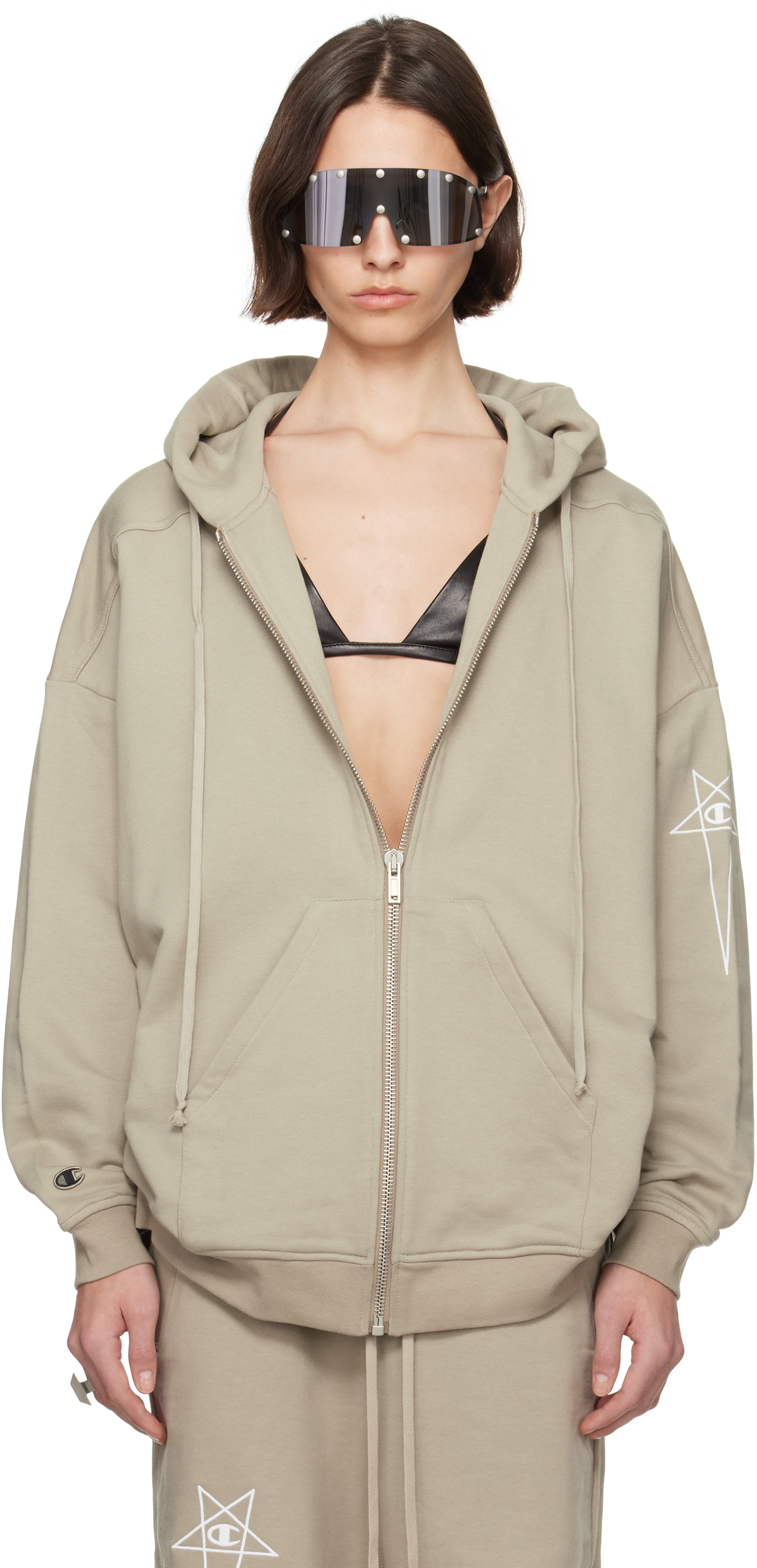 Rick Owens: Off-White Champion Edition Jumbo Jason's Hoodie | SSENSE
