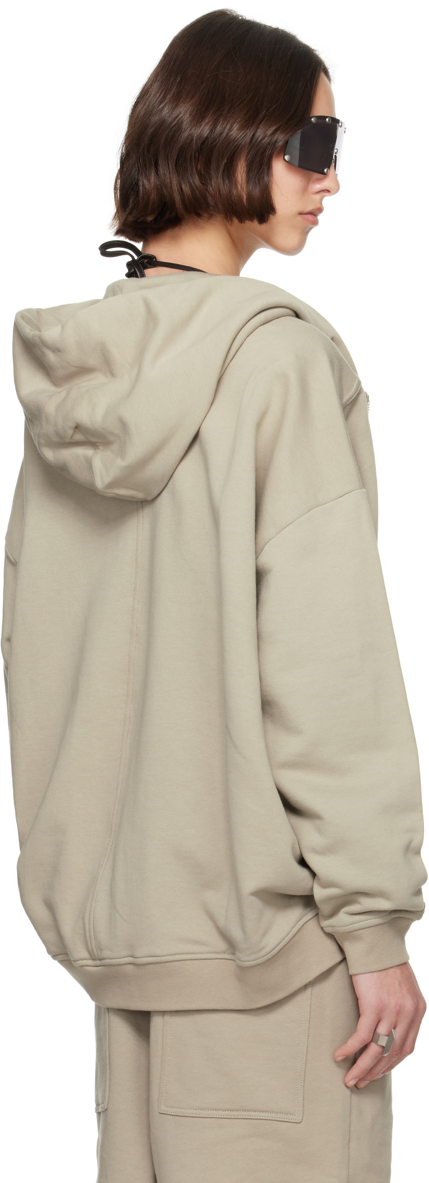 Rick Owens / リックオウエンス | Champion Logo Popover Hoody ロゴ プルオーバー フーディー | S | ベージュ | レディース Rick Owens - 【美品】 Rick Owens / リックオウエンス | × Champion