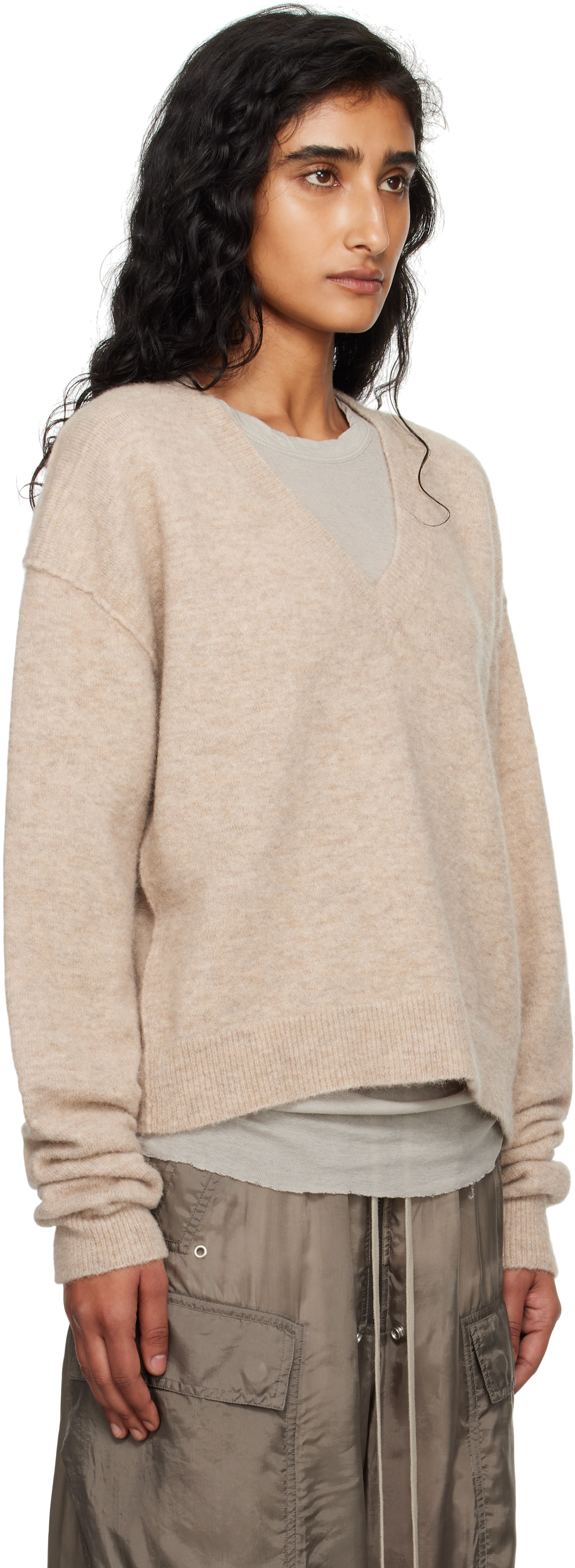 Rick Owens - Pull Tommy gris à col en V - Concordians