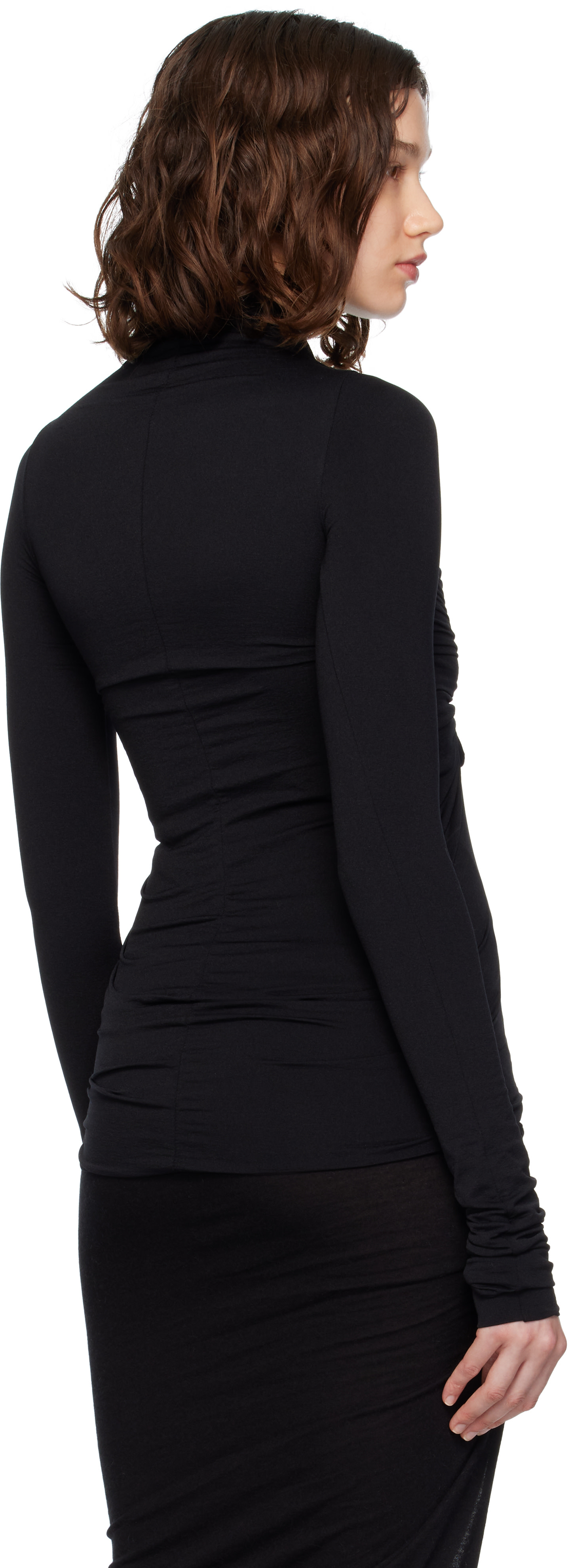 Rick Owens: Black Concordians Double Allanah Prong Top | SSENSE