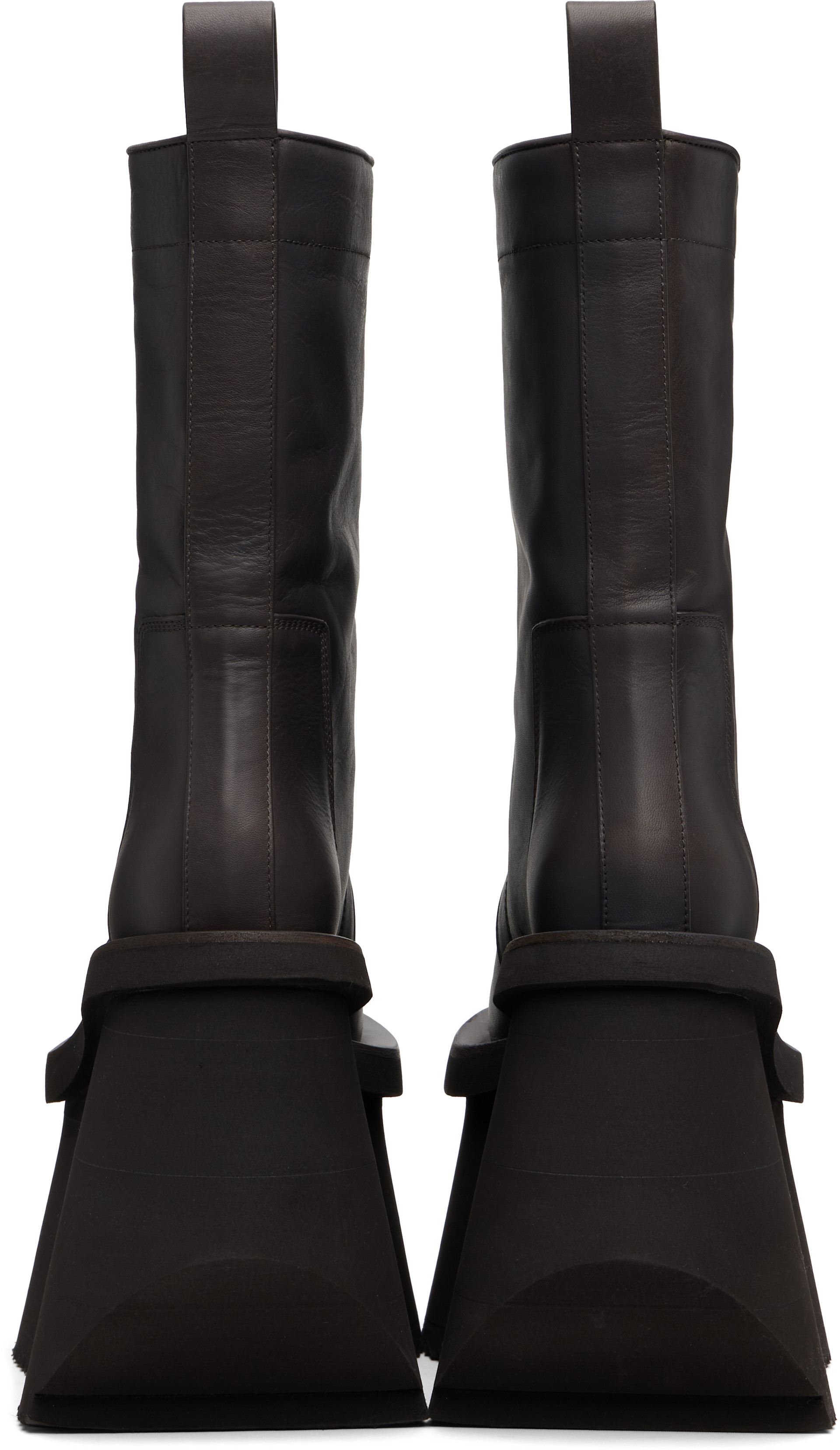 Rick Owens: Gray Concordians Factory Boots | SSENSE