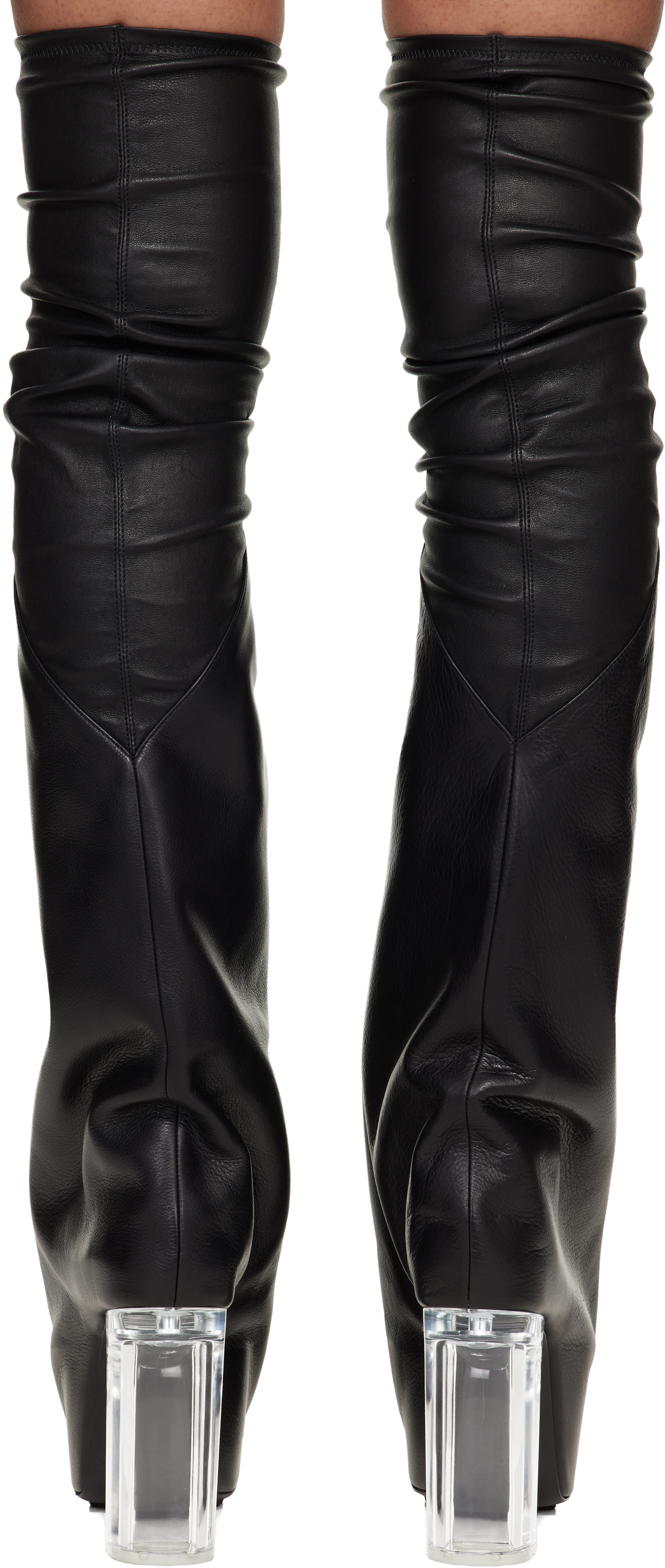 Rick Owens: Black Temple Taco Kiss Tall Boots | SSENSE