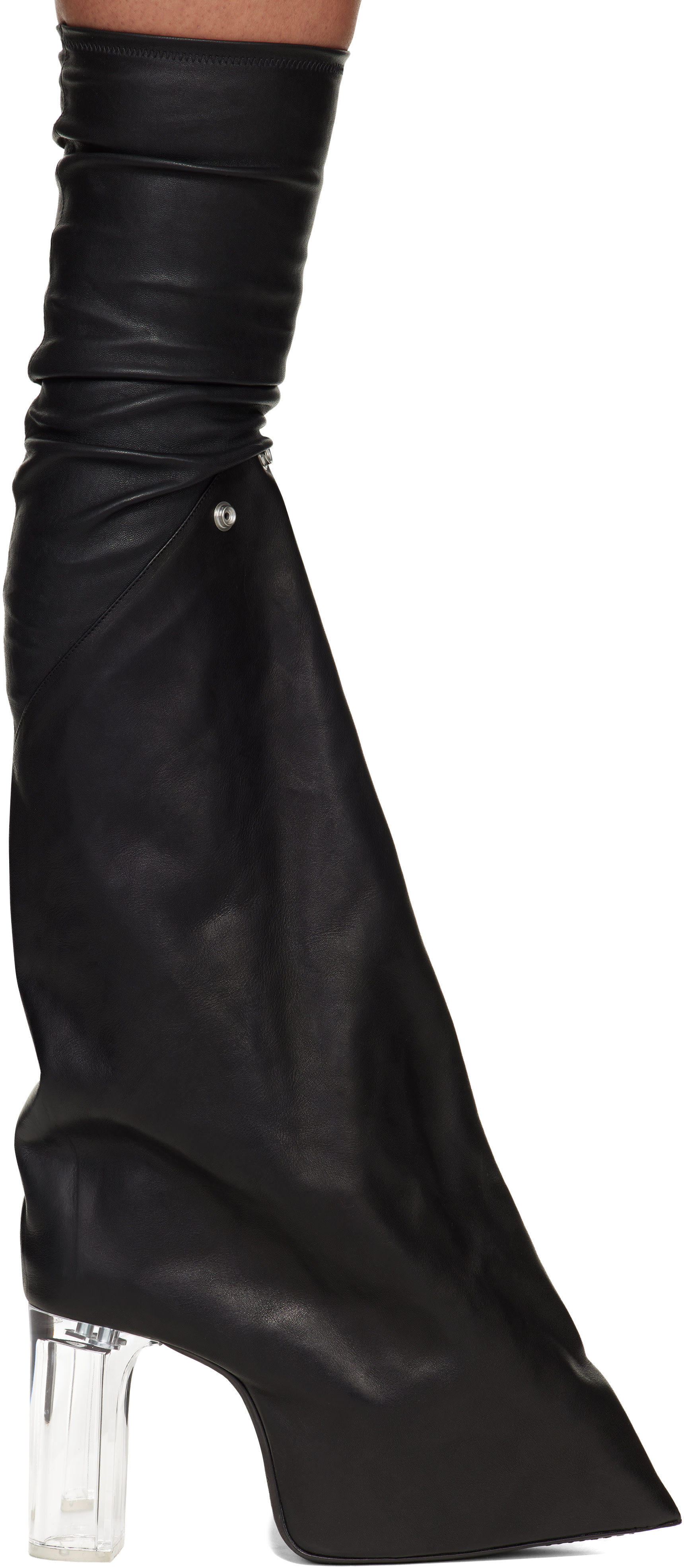Rick Owens: Black Temple Taco Kiss Tall Boots | SSENSE