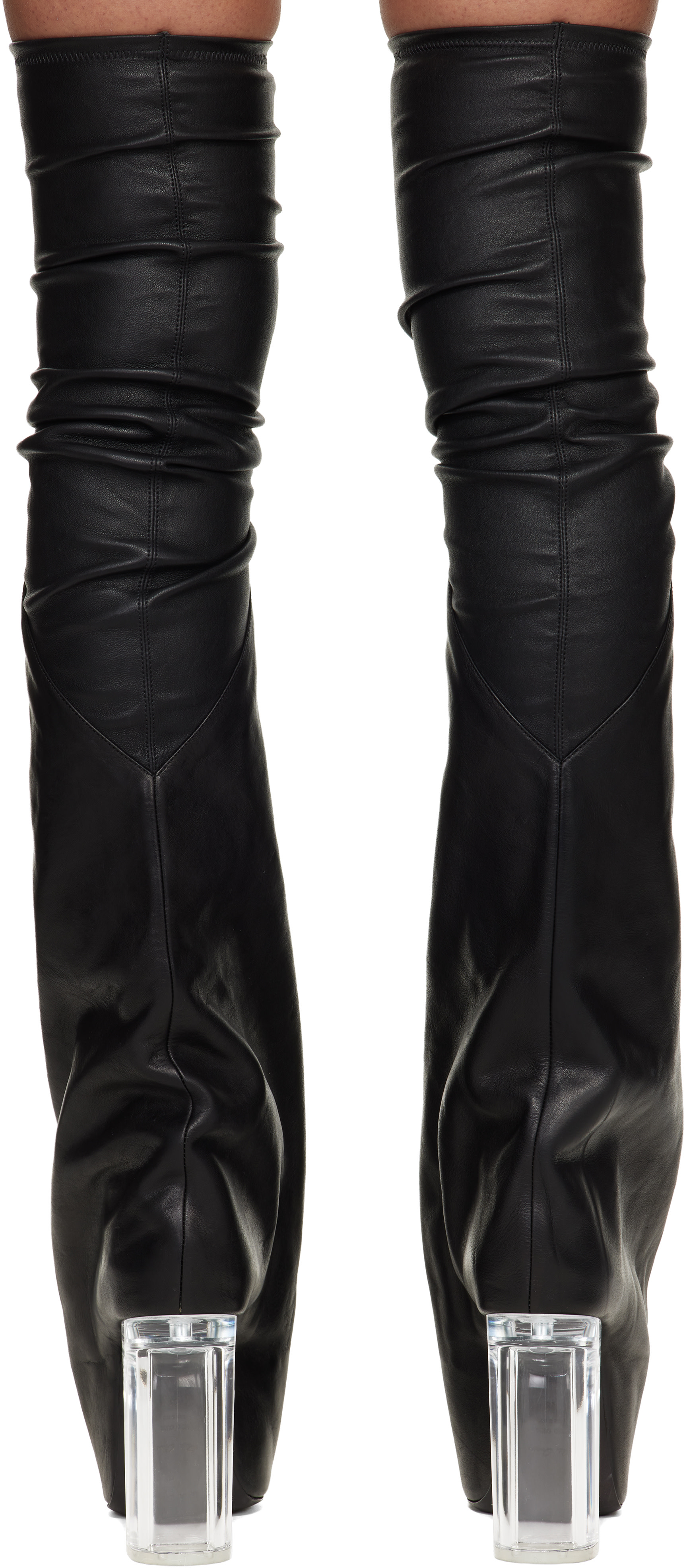 Rick Owens: Black Temple Taco Kiss Tall Boots | SSENSE Canada