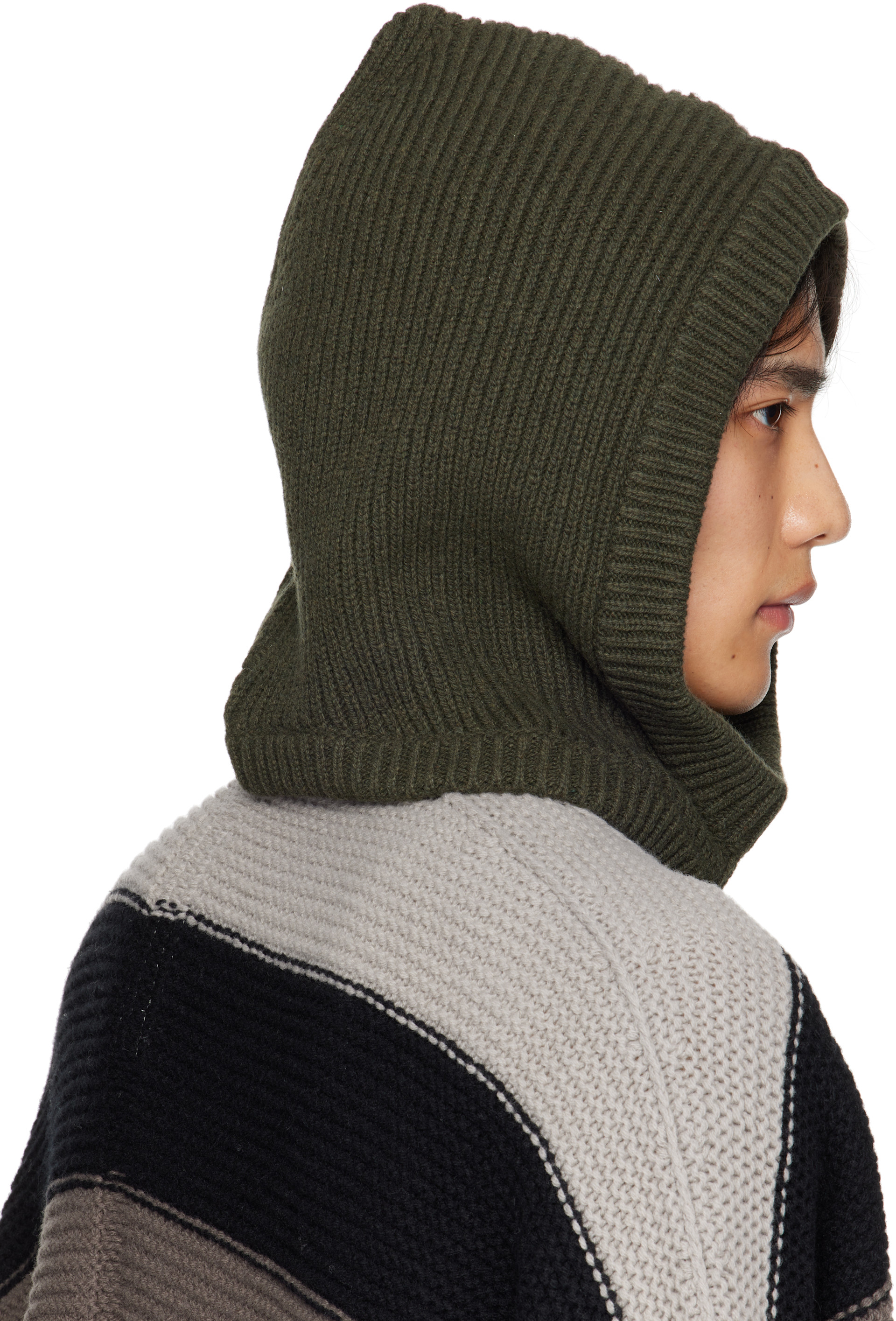 Rick Owens: カーキ Concordians カシミヤ フード | SSENSE 日本