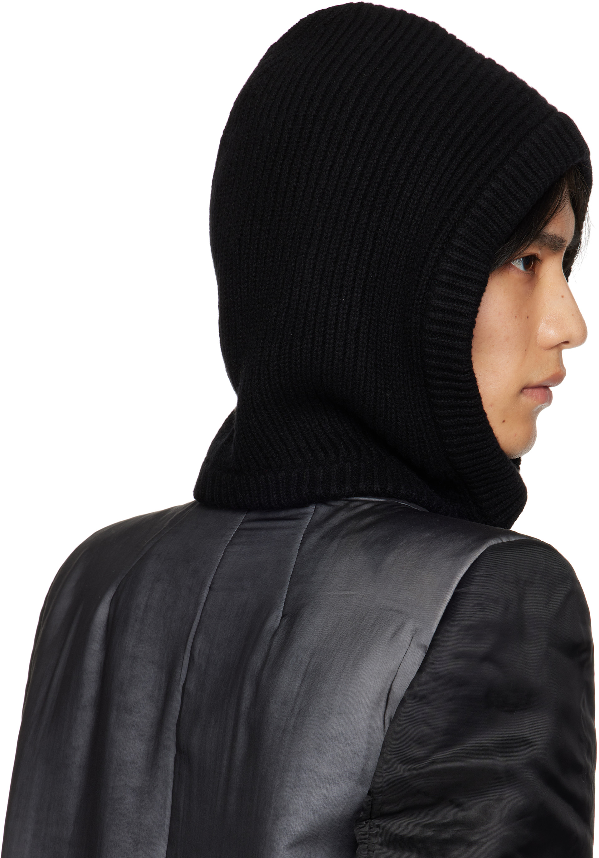 Rick Owens: ブラック Concordians カシミヤ フード | SSENSE 日本