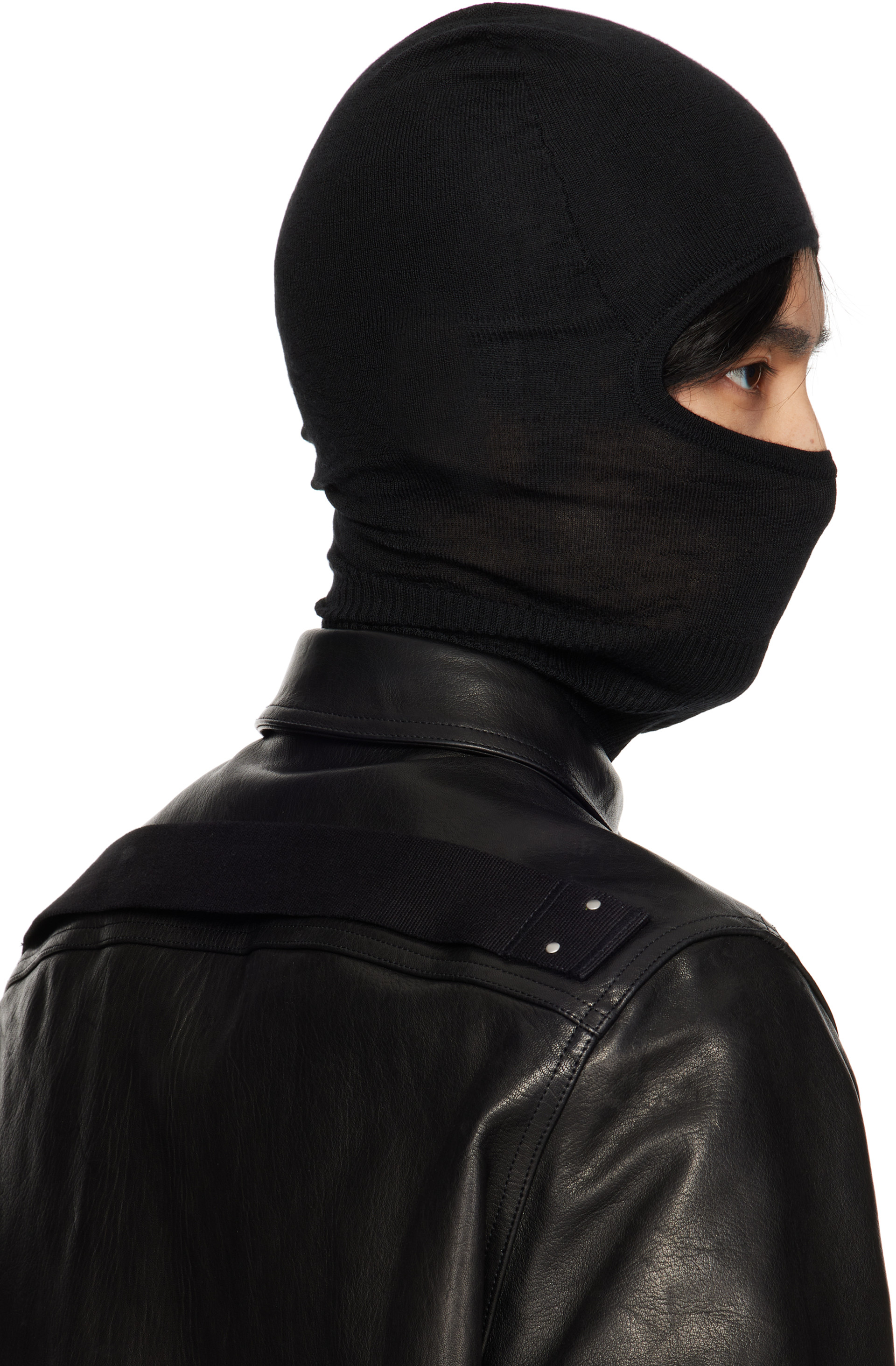 Rick Owens: ブラック Concordians Skull バラクラバ | SSENSE 日本