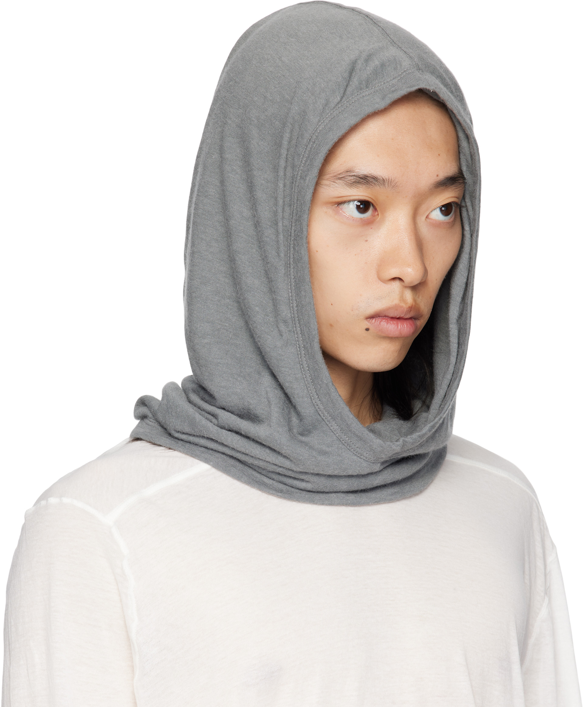 Rick Owens: グレー Concordians ニット フード | SSENSE 日本