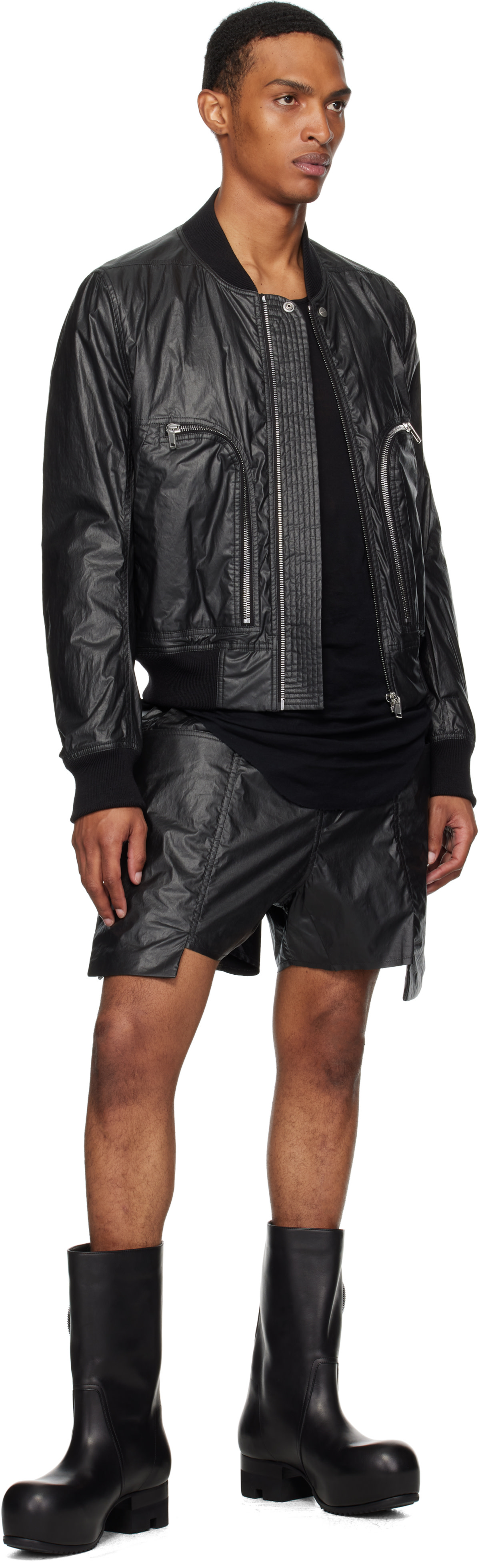 Rick Owens: Black Bauhaus Flight Bomber Jacket | SSENSE South Korea