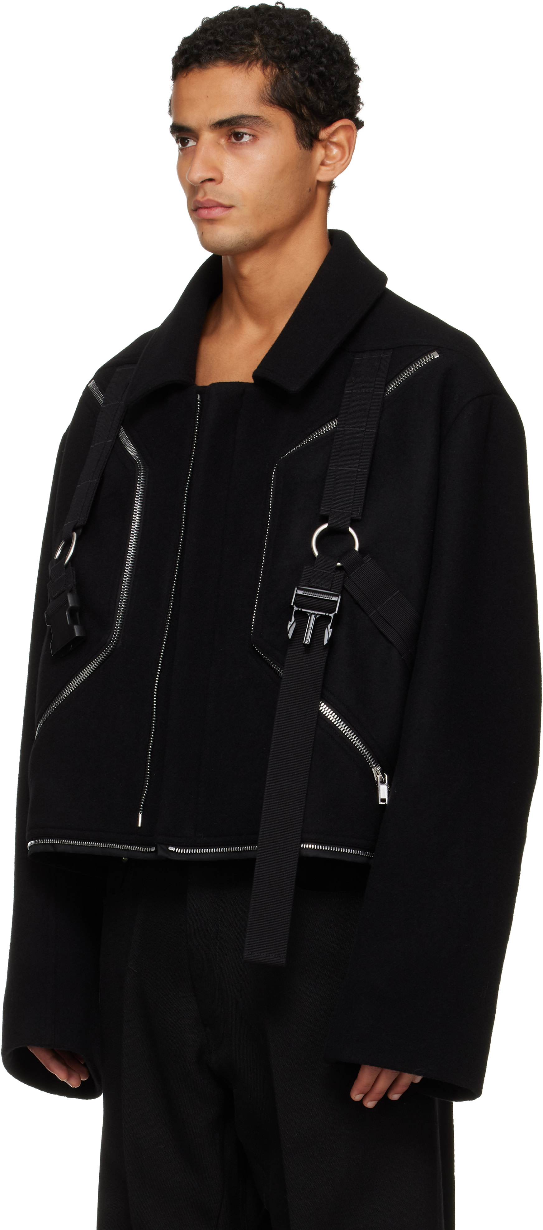 Rick Owens: ブラック Concordians Blixa Jumbo マックコート | SSENSE