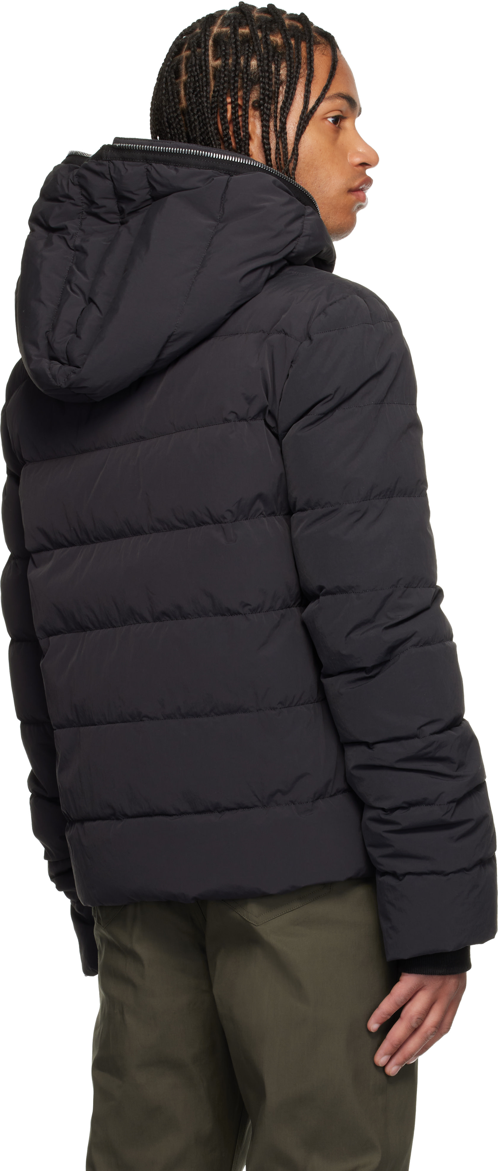 Rick Owens: Black Concordians Quilted Down Jacket | SSENSE