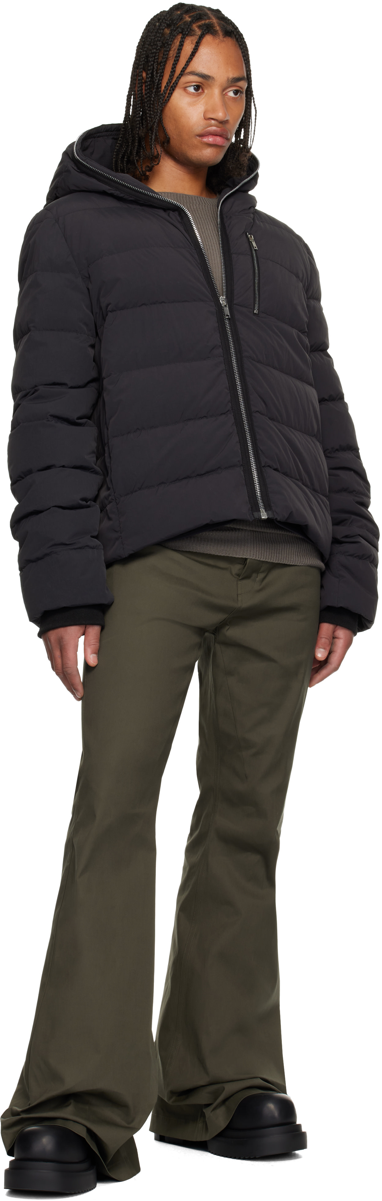 ジャケット・アウター Rick Owens Rick Owens: Black Concordians Quilted Down Jacket | SSENSE