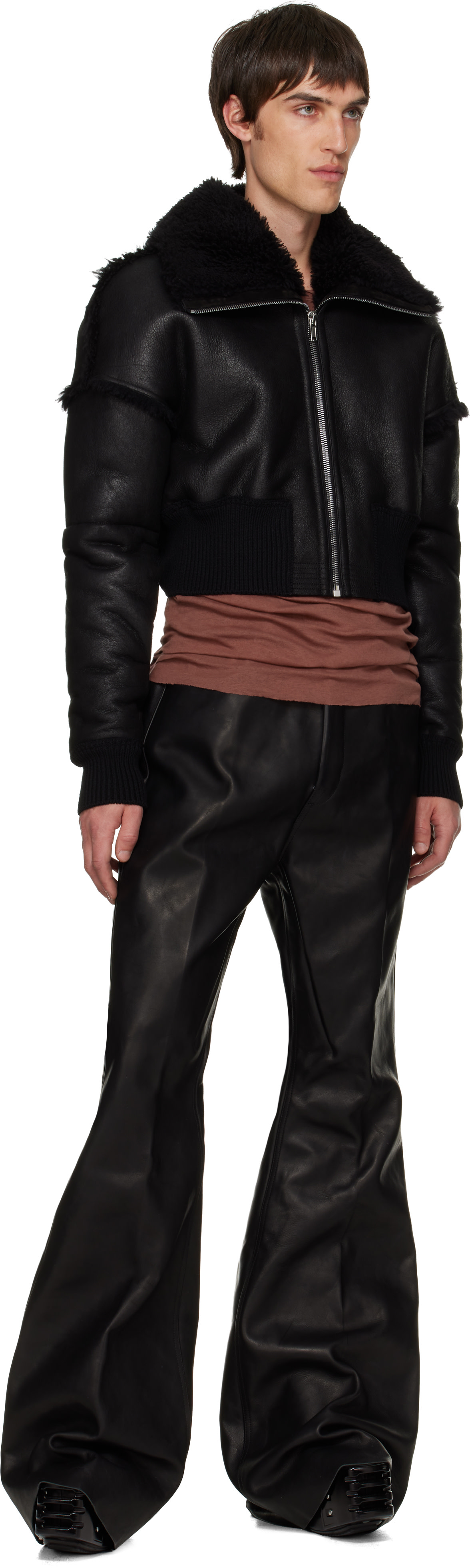 Rick Owens: ブラック Concordians Dracucollar シアリングジャケット