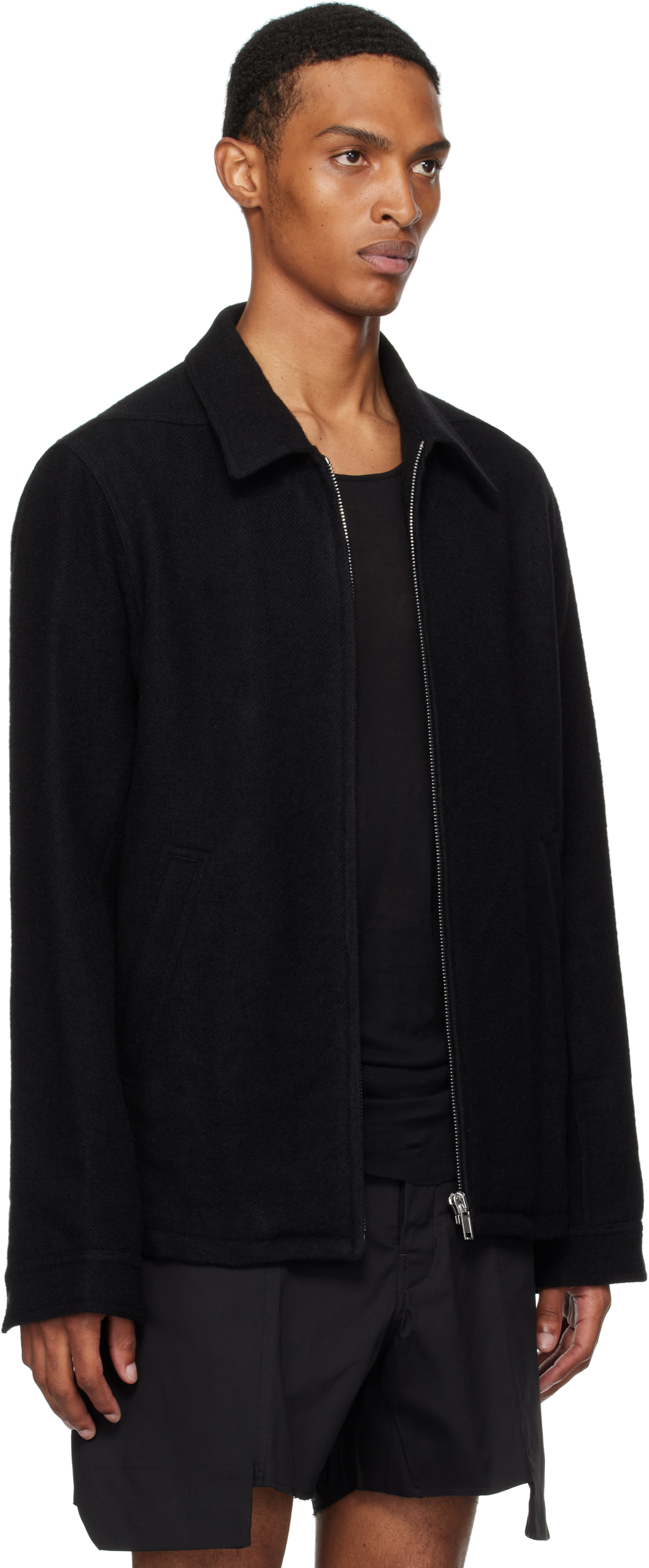 Rick Owens: ブラック Concordians Brad ジャケット | SSENSE 日本