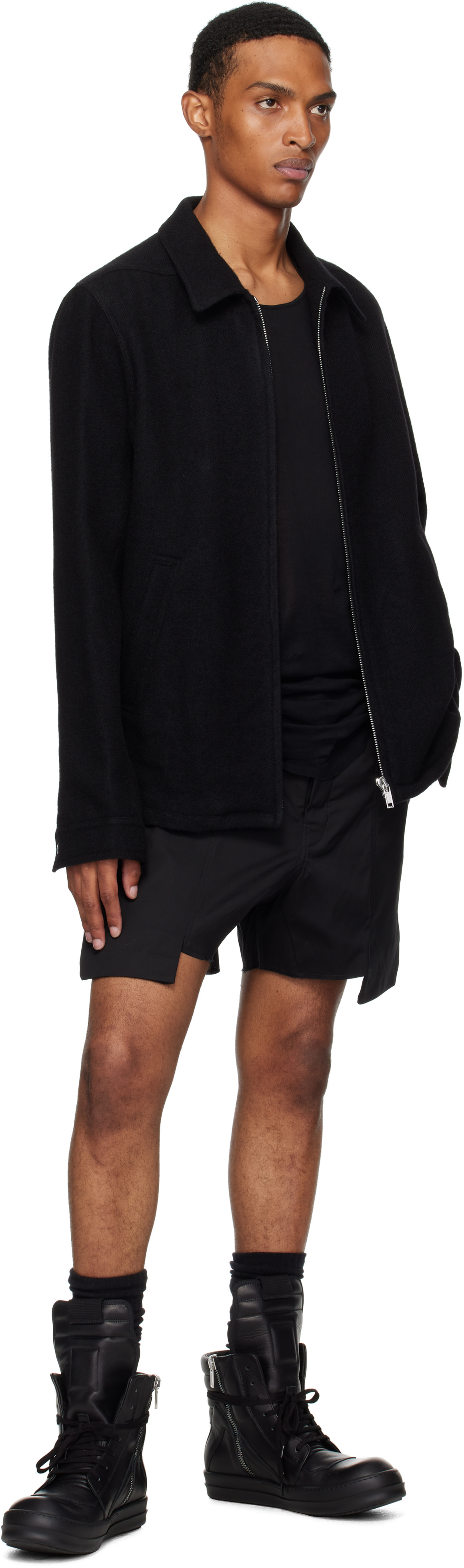 Rick Owens: ブラック Concordians Brad ジャケット | SSENSE 日本