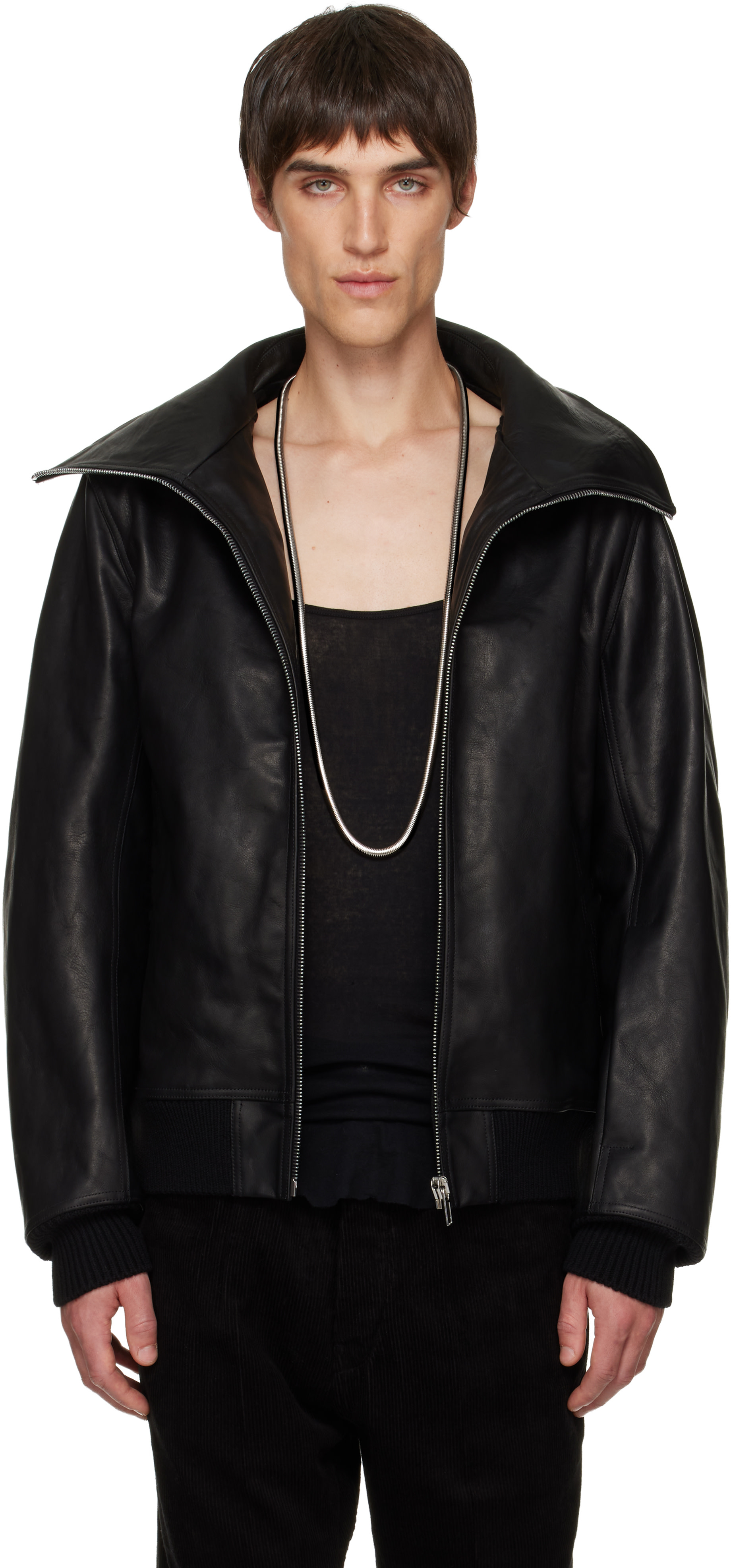 Rick Owens: ブラック Concordians Blixa Dracucollar レザー 