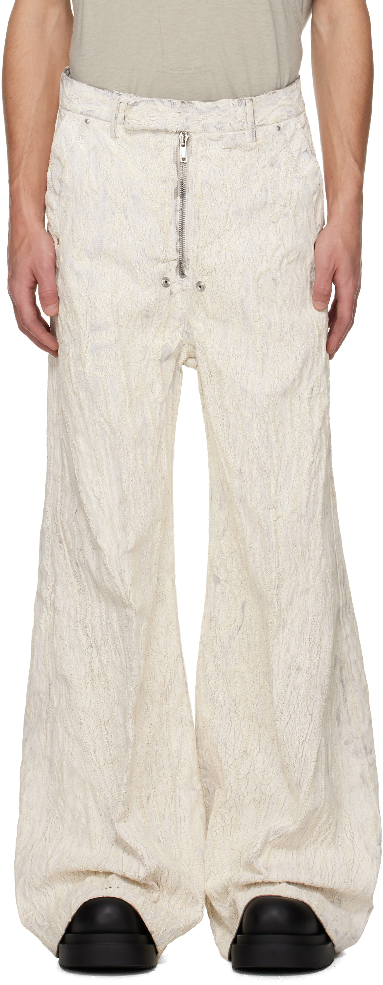 Rick Owens: Off-White Concordians Tailored Wide Belas Jeans | SSENSE