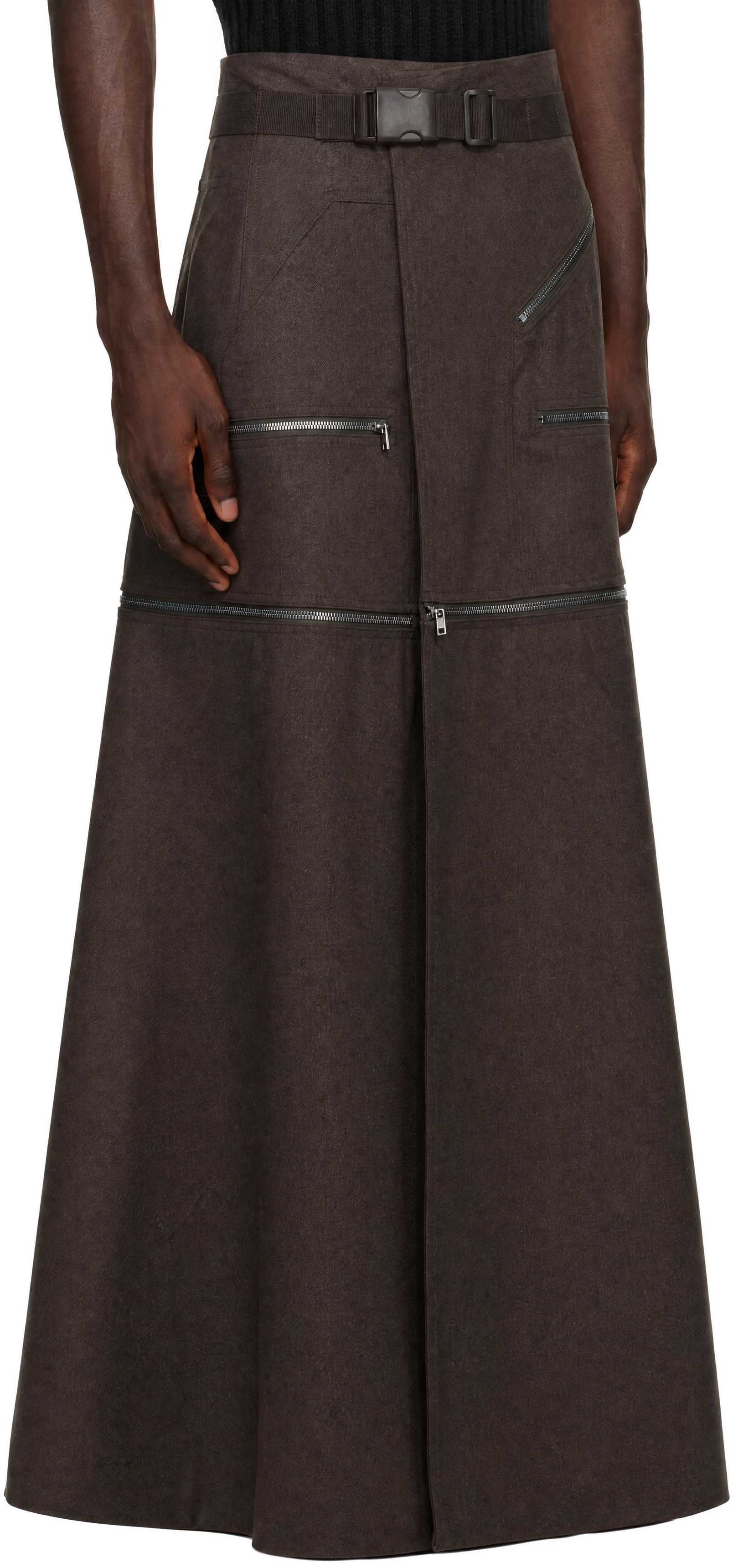 Rick Owens: Brown Concordians Odetta Skirt | SSENSE