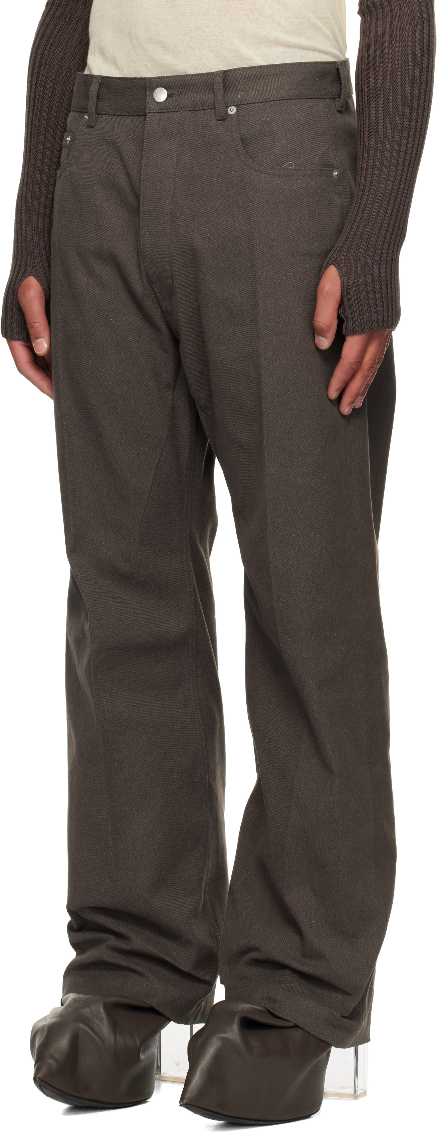 Rick Owens: Brown Concordians Geth Jeans | SSENSE