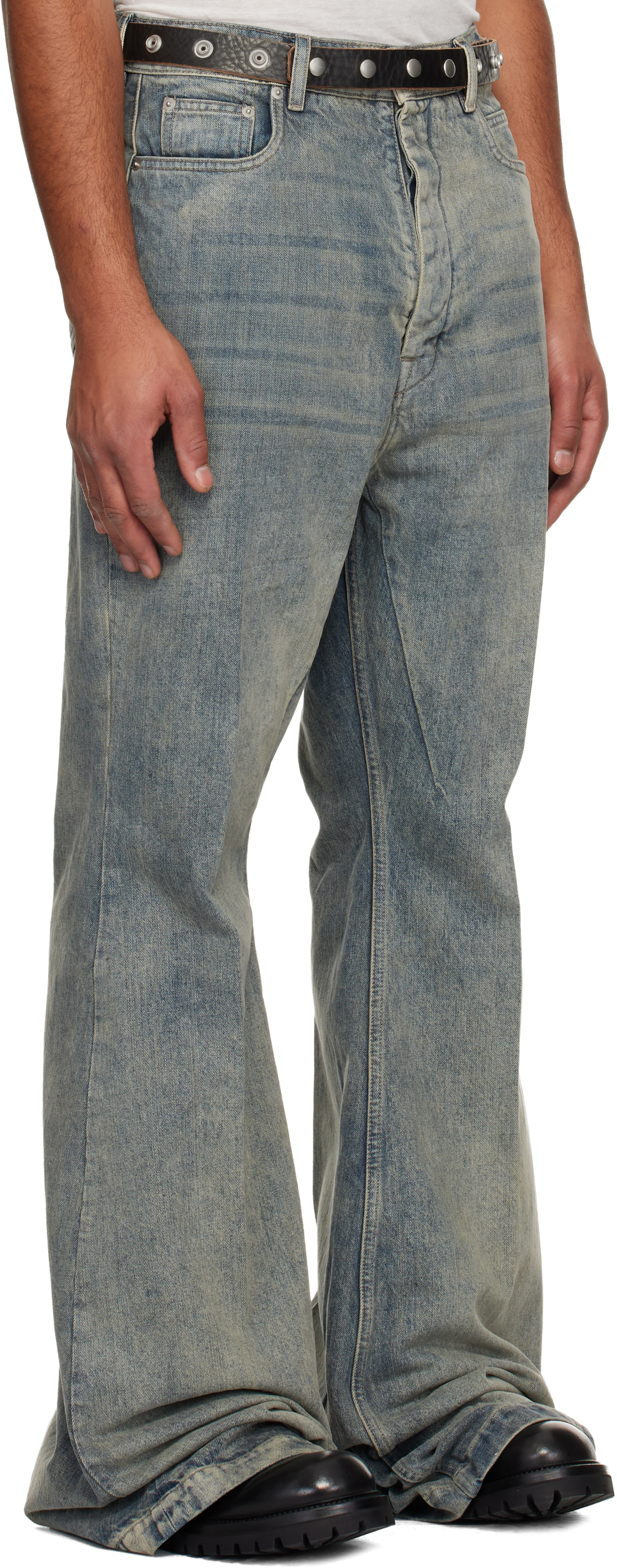 Rick Owens: Gray Concordians Bolan Jeans | SSENSE Germany
