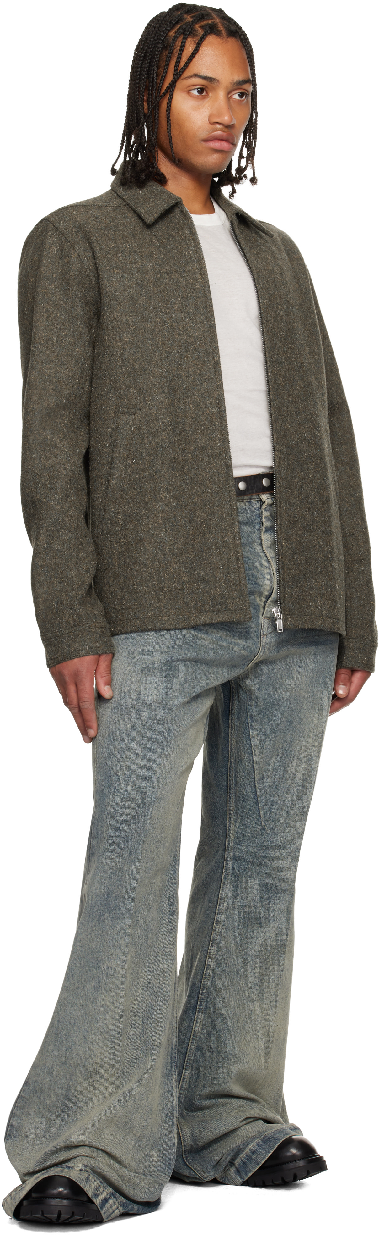 ね*ん様 RICK OWENS Concordians Bolan 25 グレー Rick Owens: Gray Concordians Bolan Jeans | SSENSE