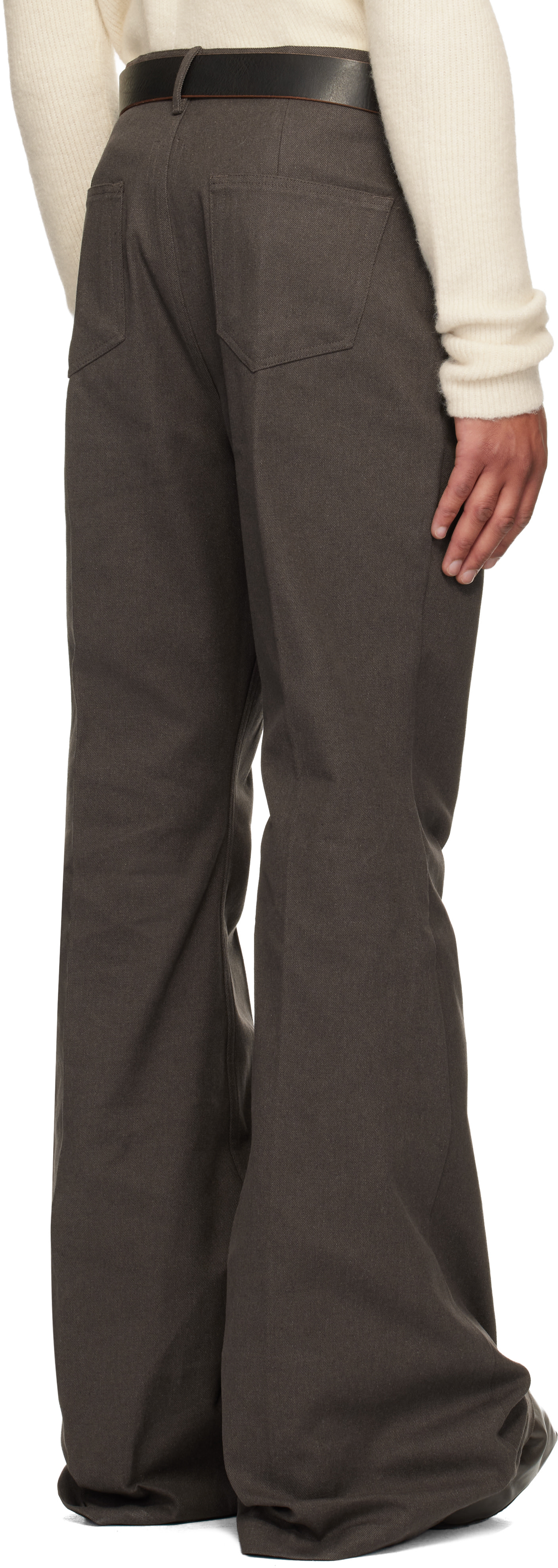 Rick Owens: Brown Concordians Bolan Jeans | SSENSE