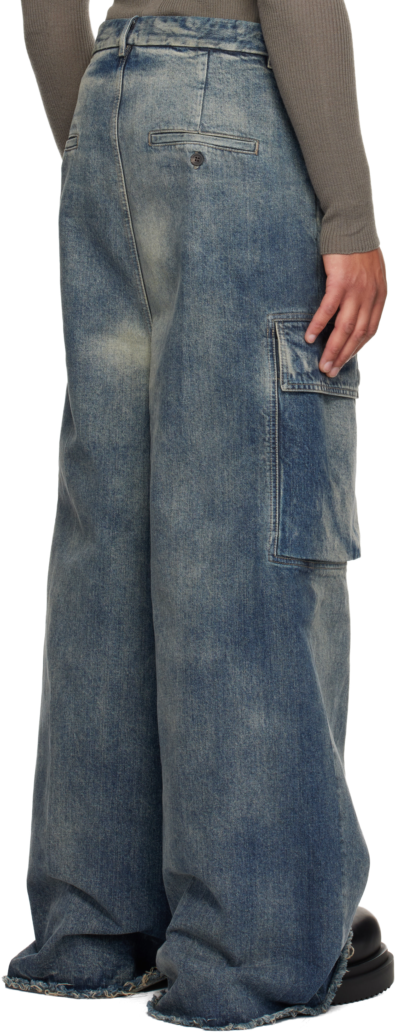 Rick Owens: ブルー Concordians Mastadon Firbanks デニム カーゴ