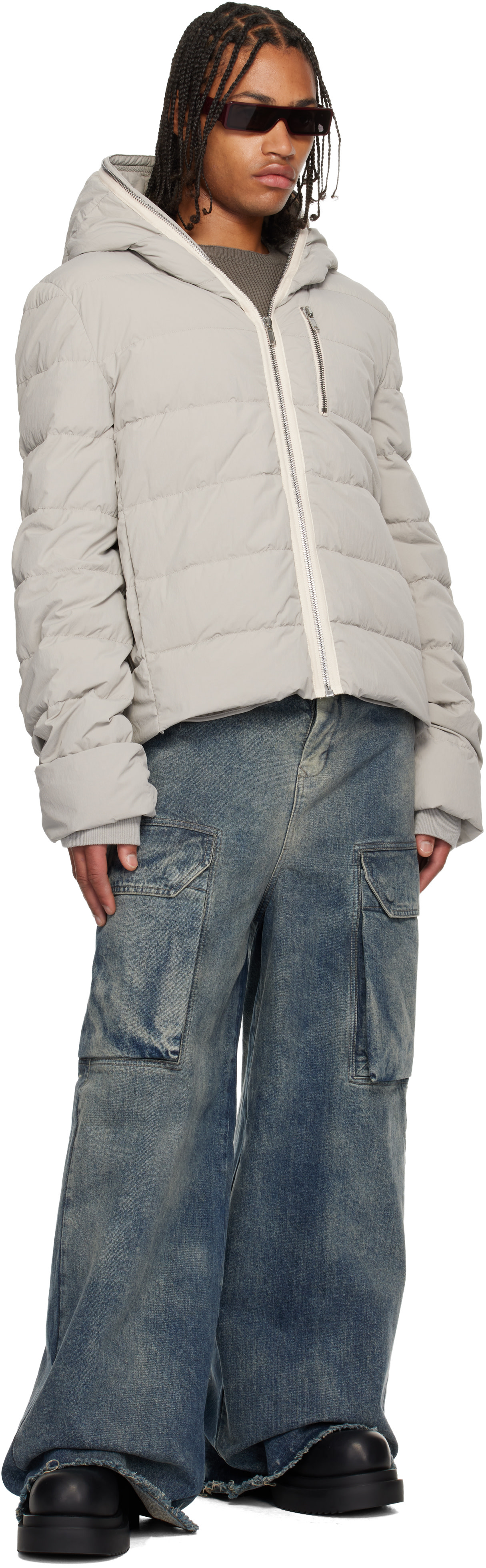Rick Owens: Blue Concordians Mastadon Firbanks Denim Cargo Pants