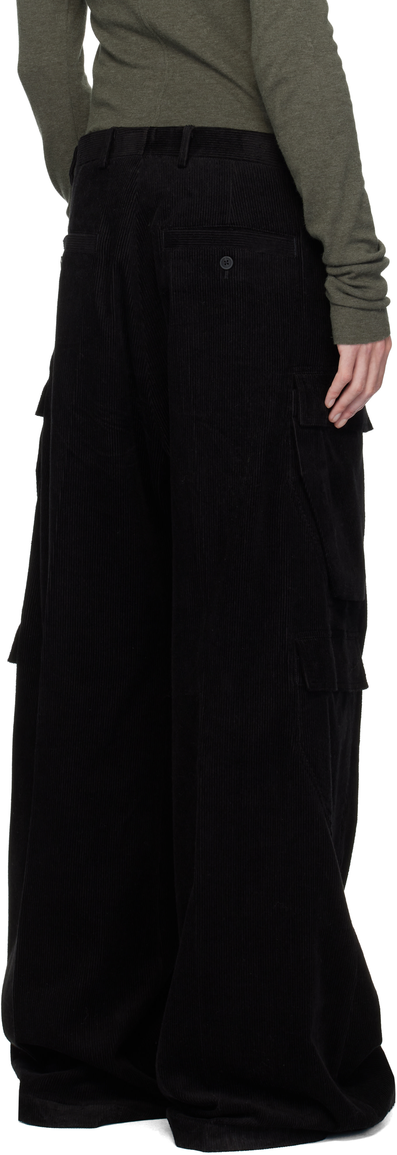Rick Owens: Black Concordians Tailored Cargobelas Cargo Pants | SSENSE