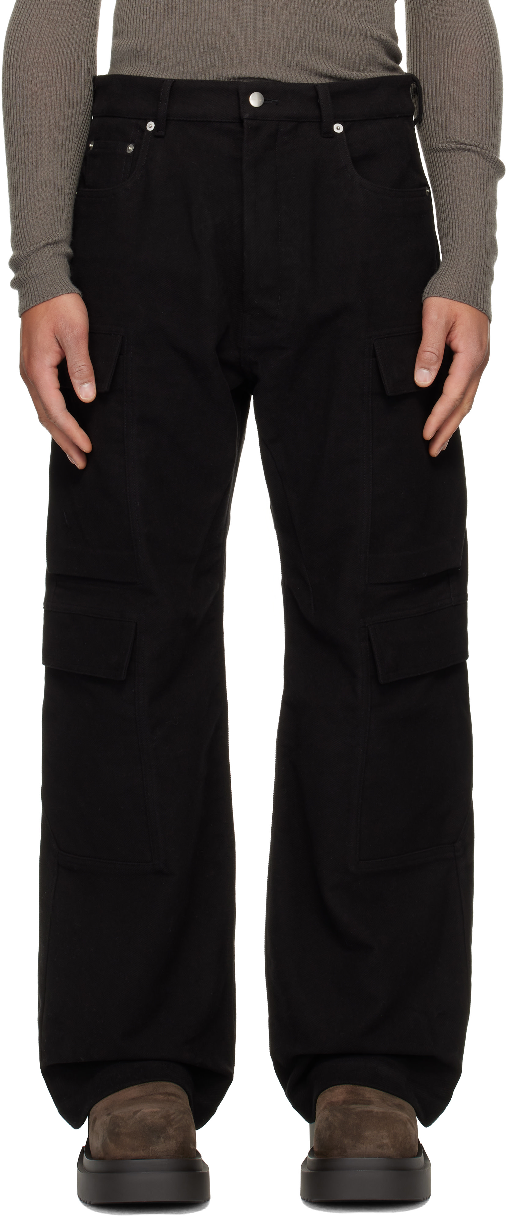 Rick Owens: ブラック Concordians Double カーゴパンツ | SSENSE 日本 Rick Owens: ブラック Concordians Double カーゴパンツ | SSENSE 日本