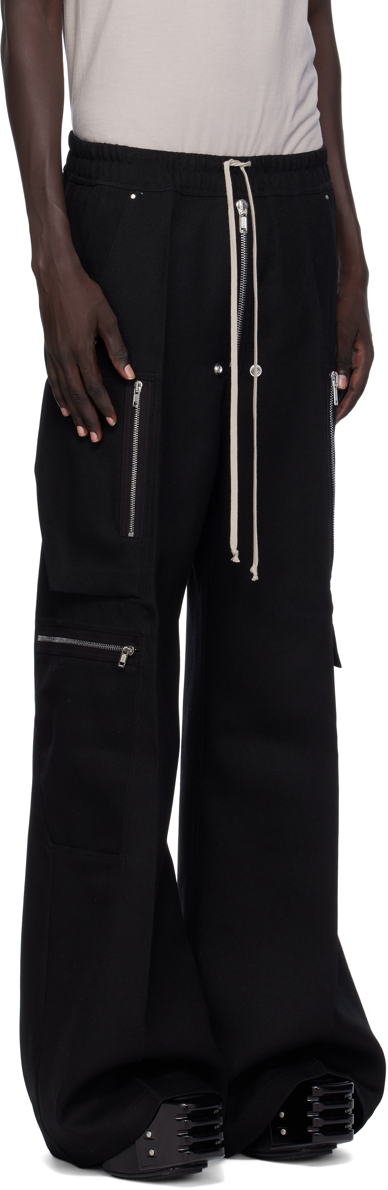 Rick Owens: ブラック Concordians Cargobelas カーゴパンツ | SSENSE 日本