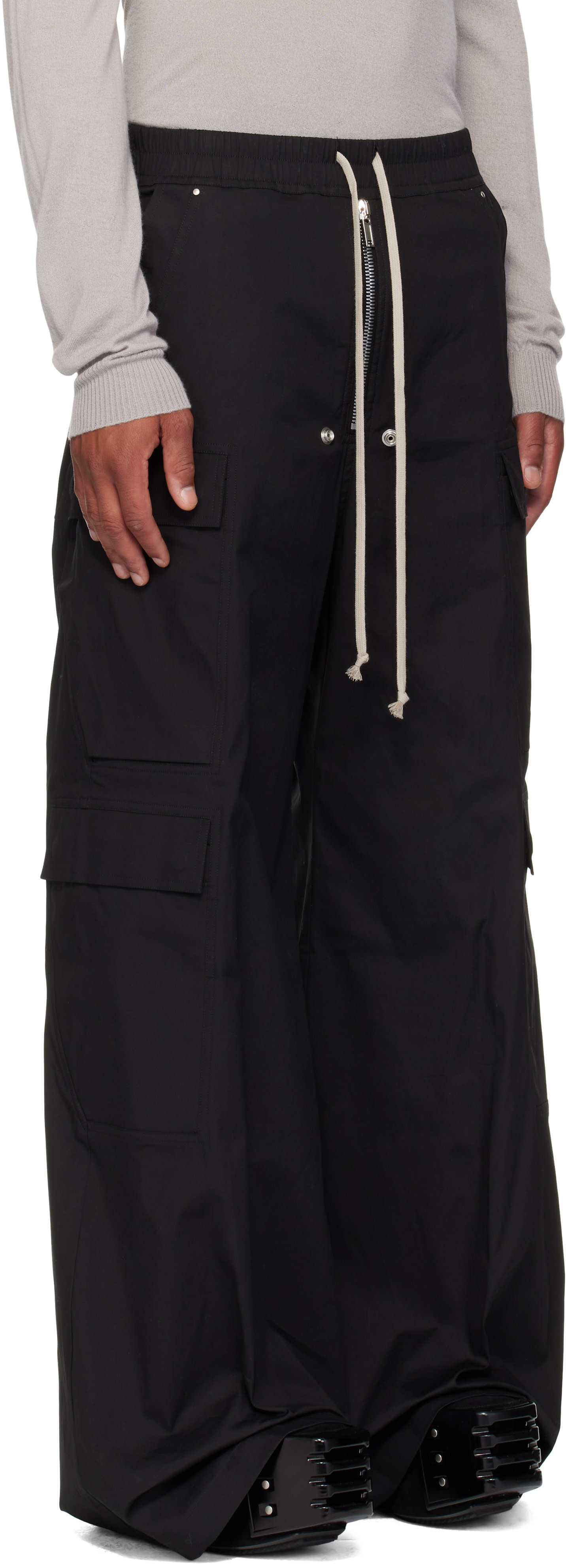 Rick Owens: Black Concordians Cargobelas Cargo Pants | SSENSE