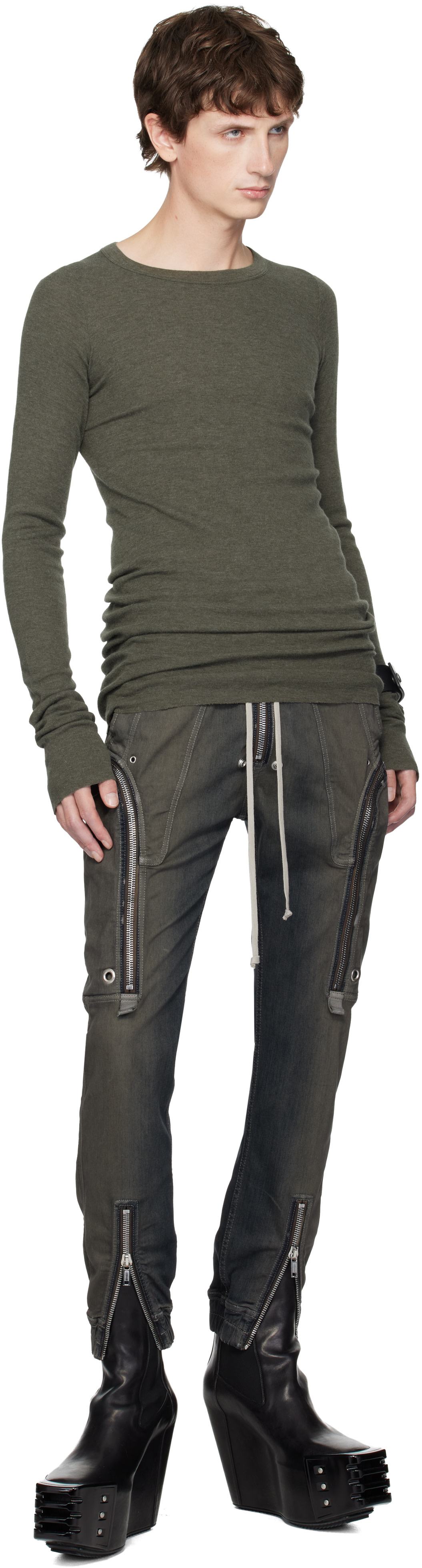 Rick Owens: Gray Concordians Bauhaus Cargo Pants | SSENSE