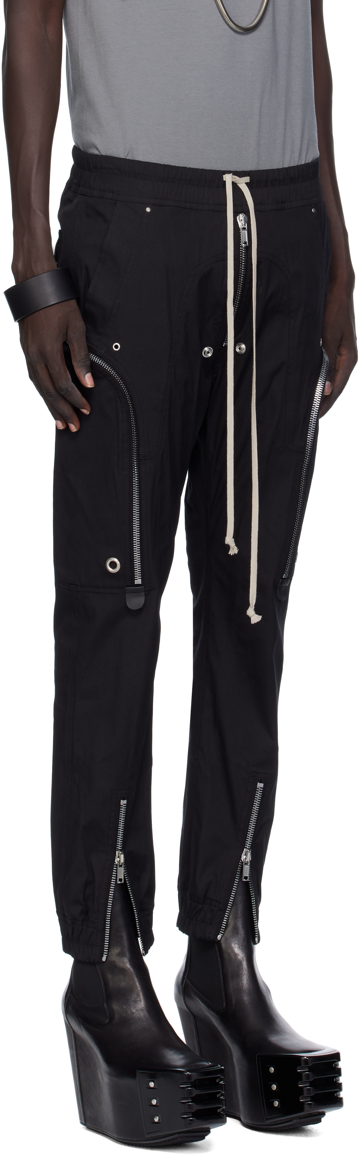 RICK OWENS BAUHAUS CARGOディテールコート Rick Owens: Black Concordians Bauhaus Cargo Pants | SSENSE