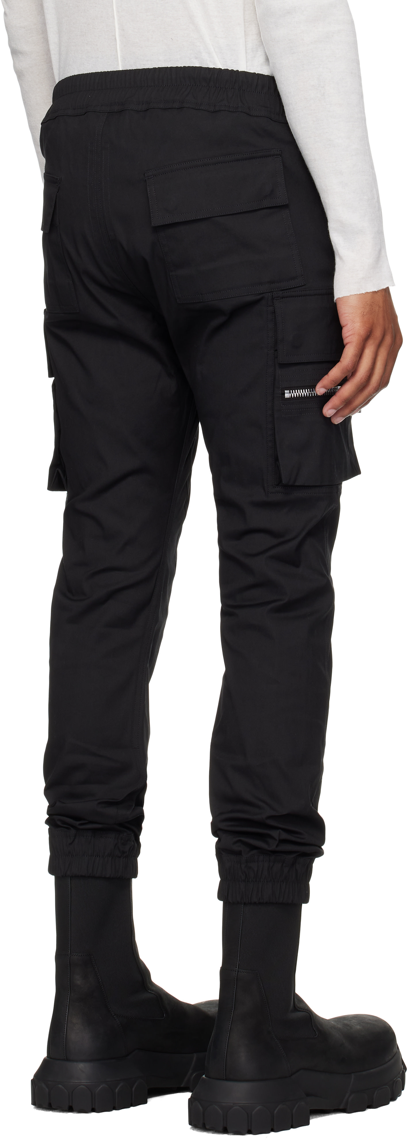 パンツ Rick Owens 23SS MASTODON CARGO PANTS BA Rick Owens: Black Concordians Mastodon Cargo Pants | SSENSE