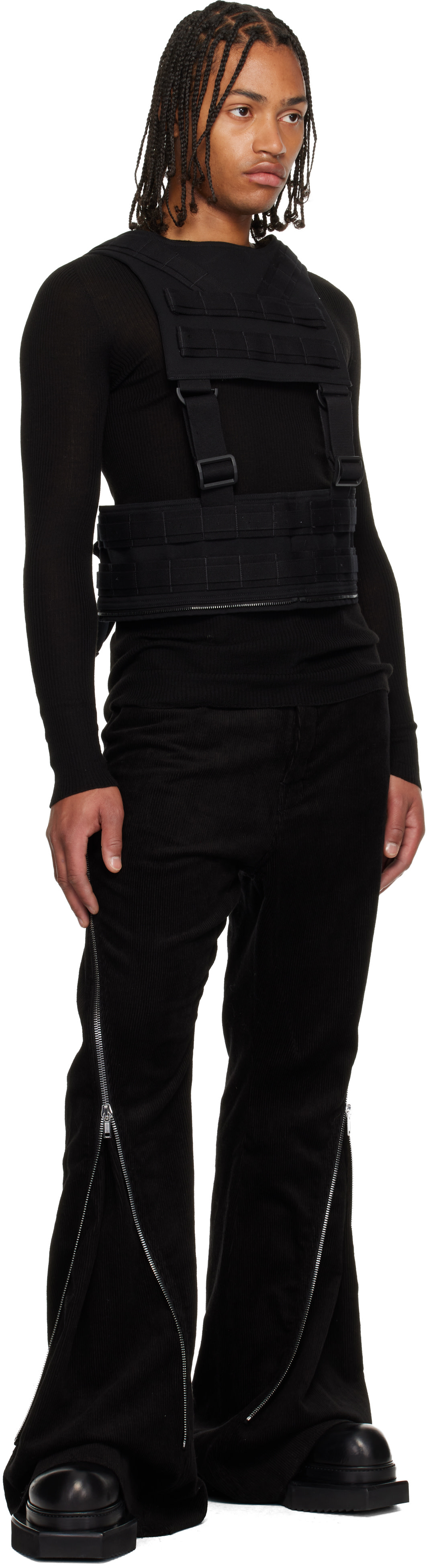 Rick Owens: ブラック Concordians Bolan Banana トラウザーズ