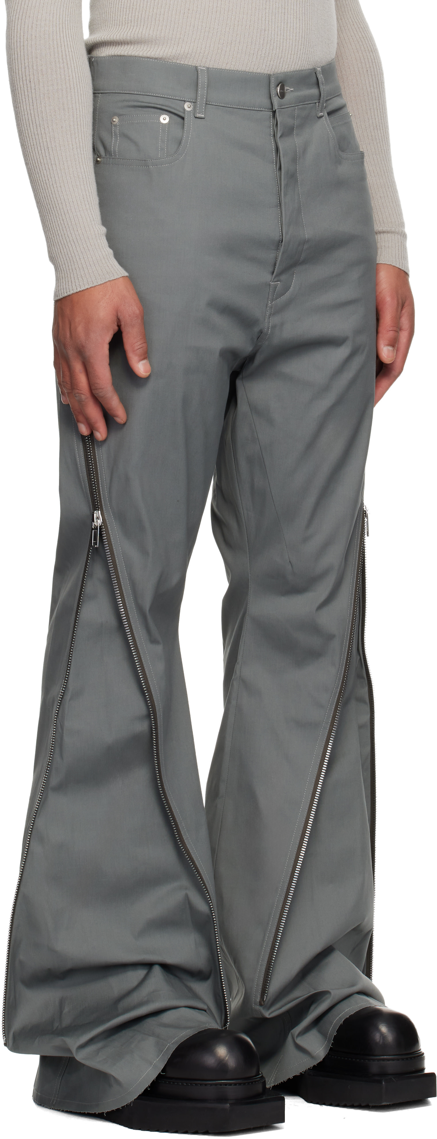 パンツ Rick owens bolan banana TF 29 Rick Owens: Gray Concordians Bolan Banana Trousers | SSENSE