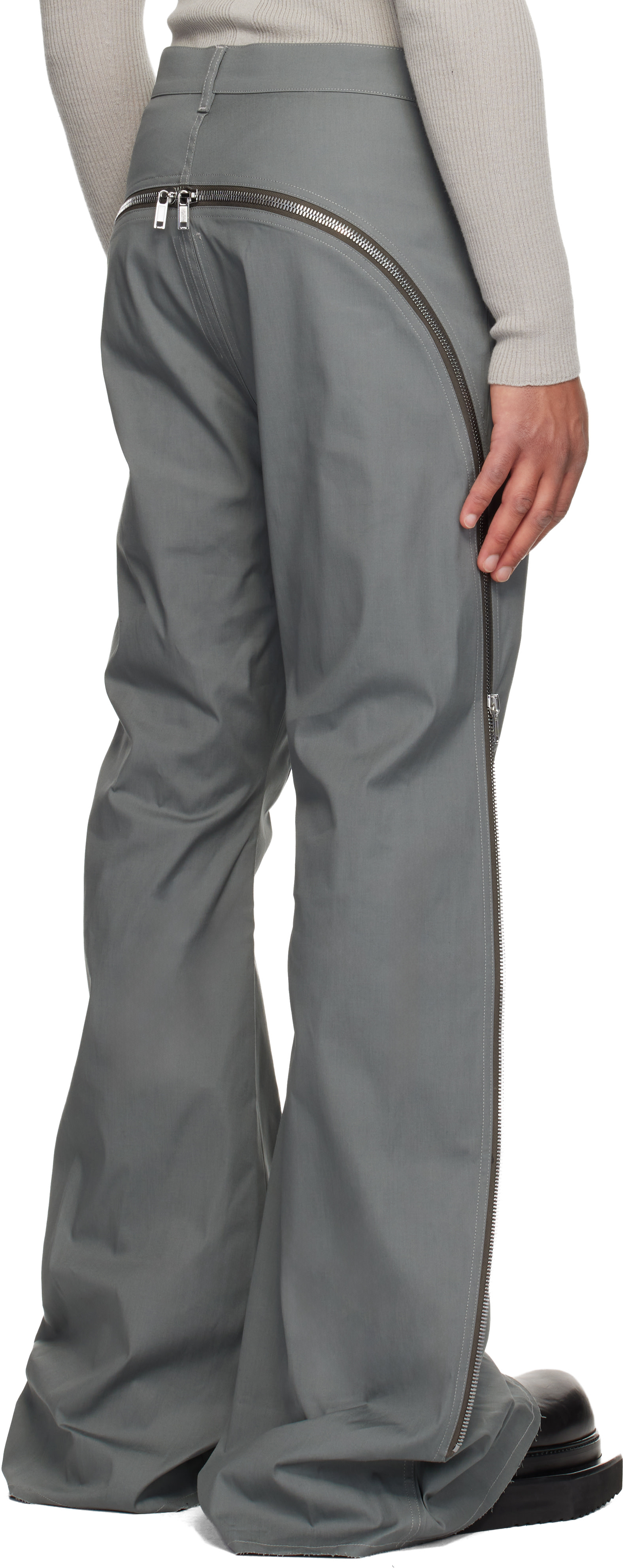 Rick Owens: Gray Concordians Bolan Banana Trousers | SSENSE