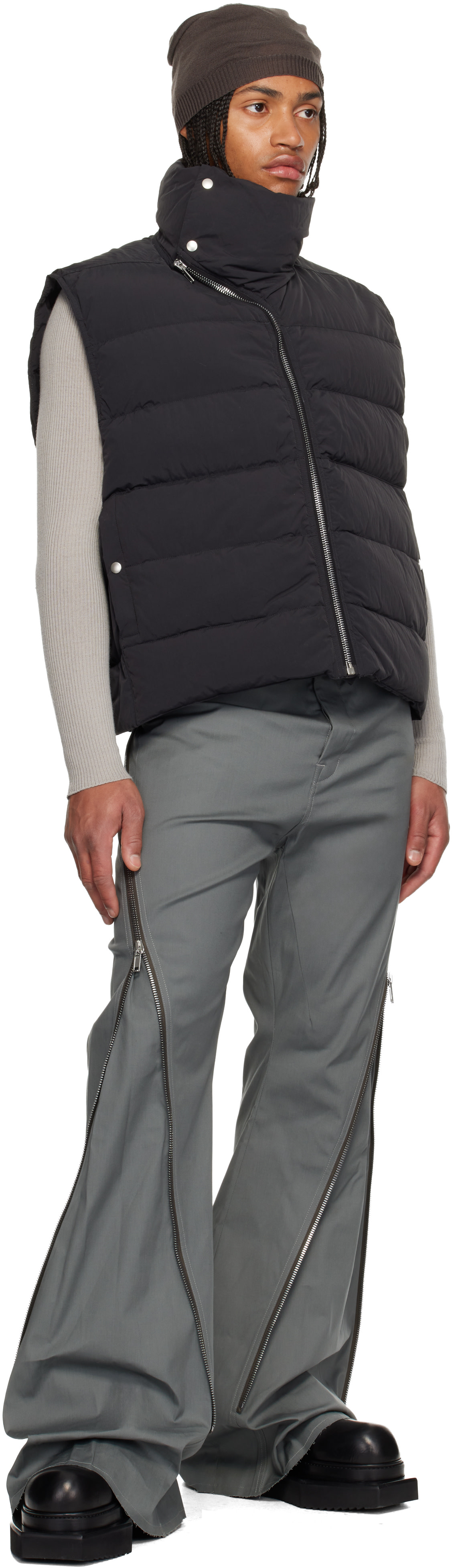 Rick Owens: Gray Concordians Bolan Banana Trousers | SSENSE
