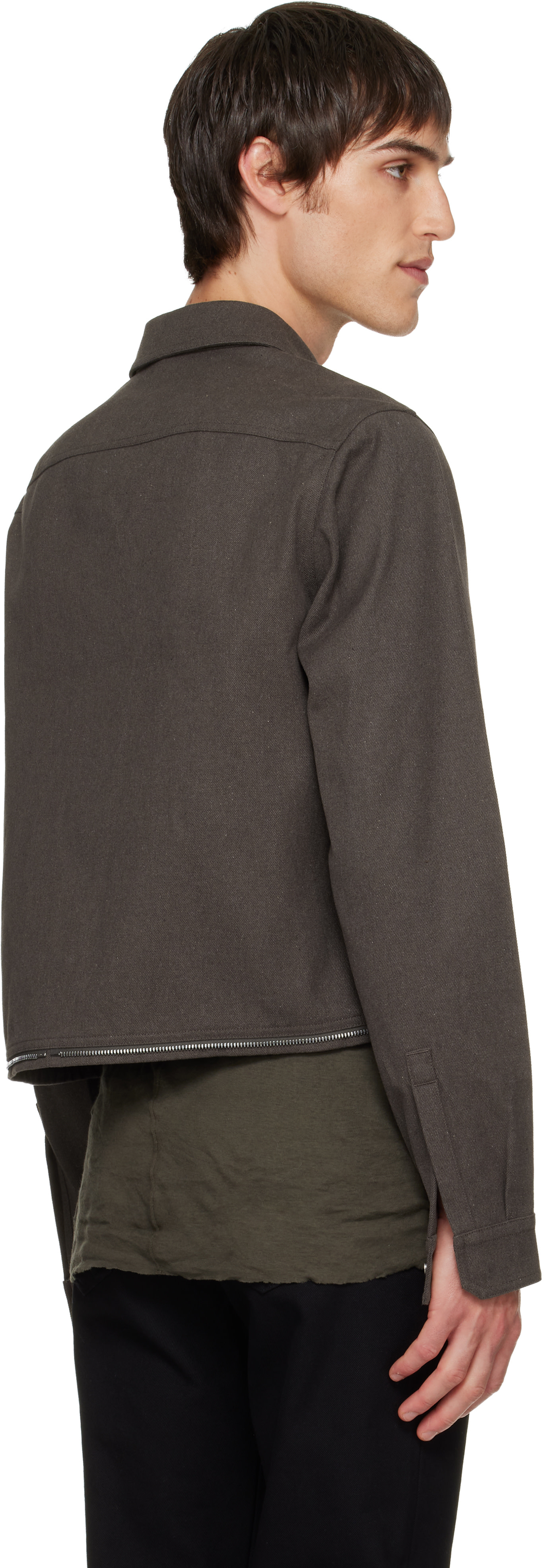 Rick Owens: Brown Headon Shirt | SSENSE